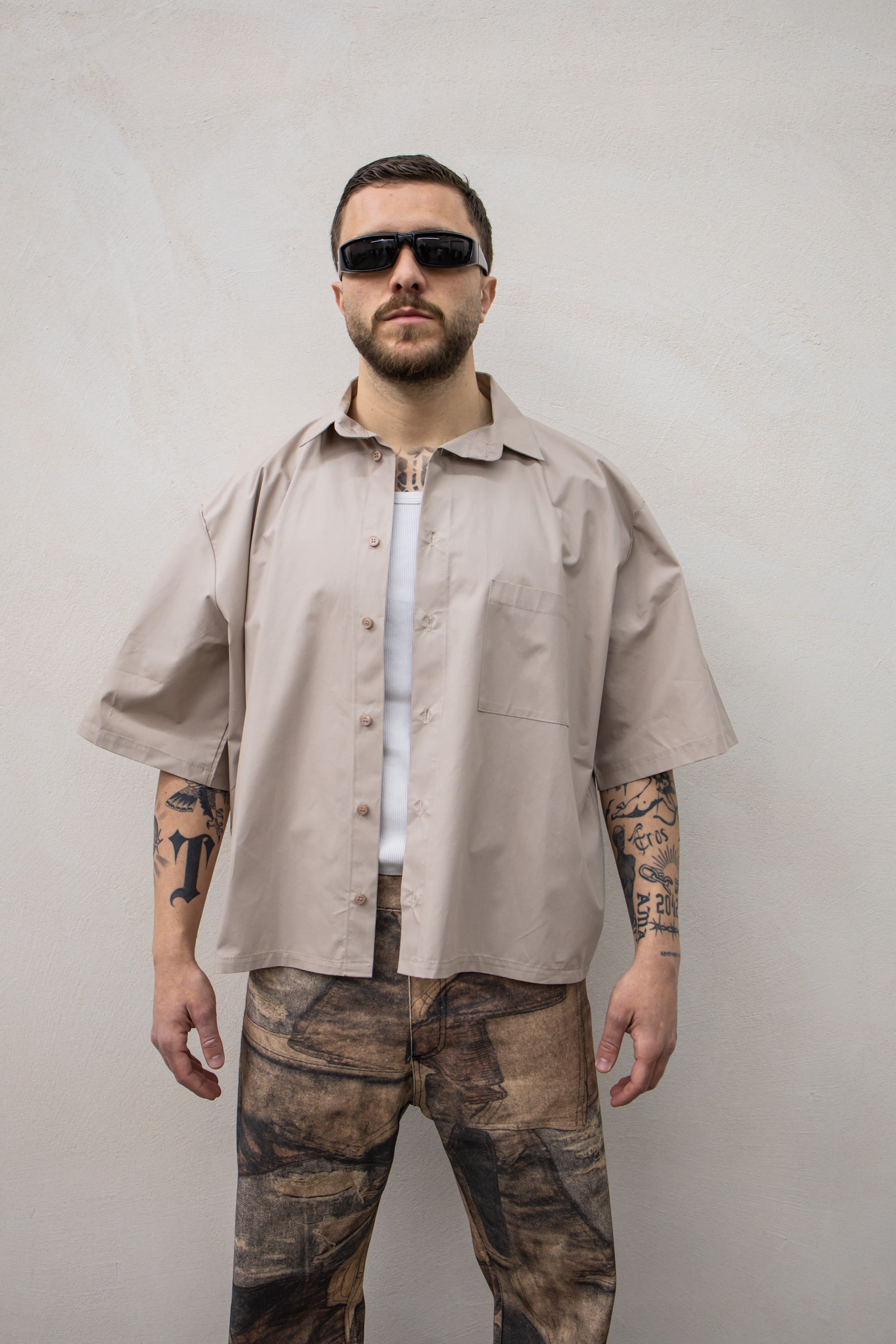 Camicia Cropped - Beige