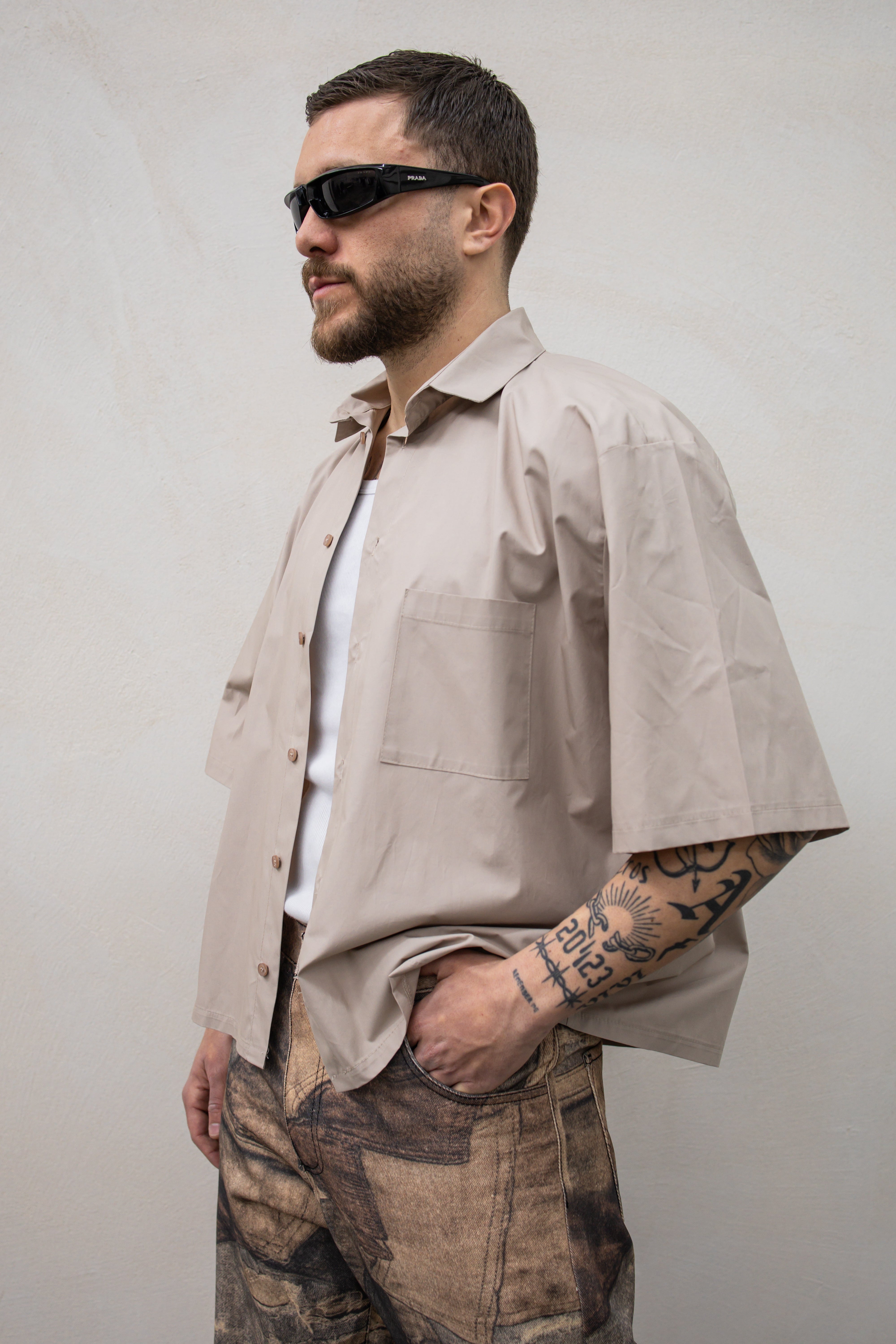 Camicia Cropped - Beige