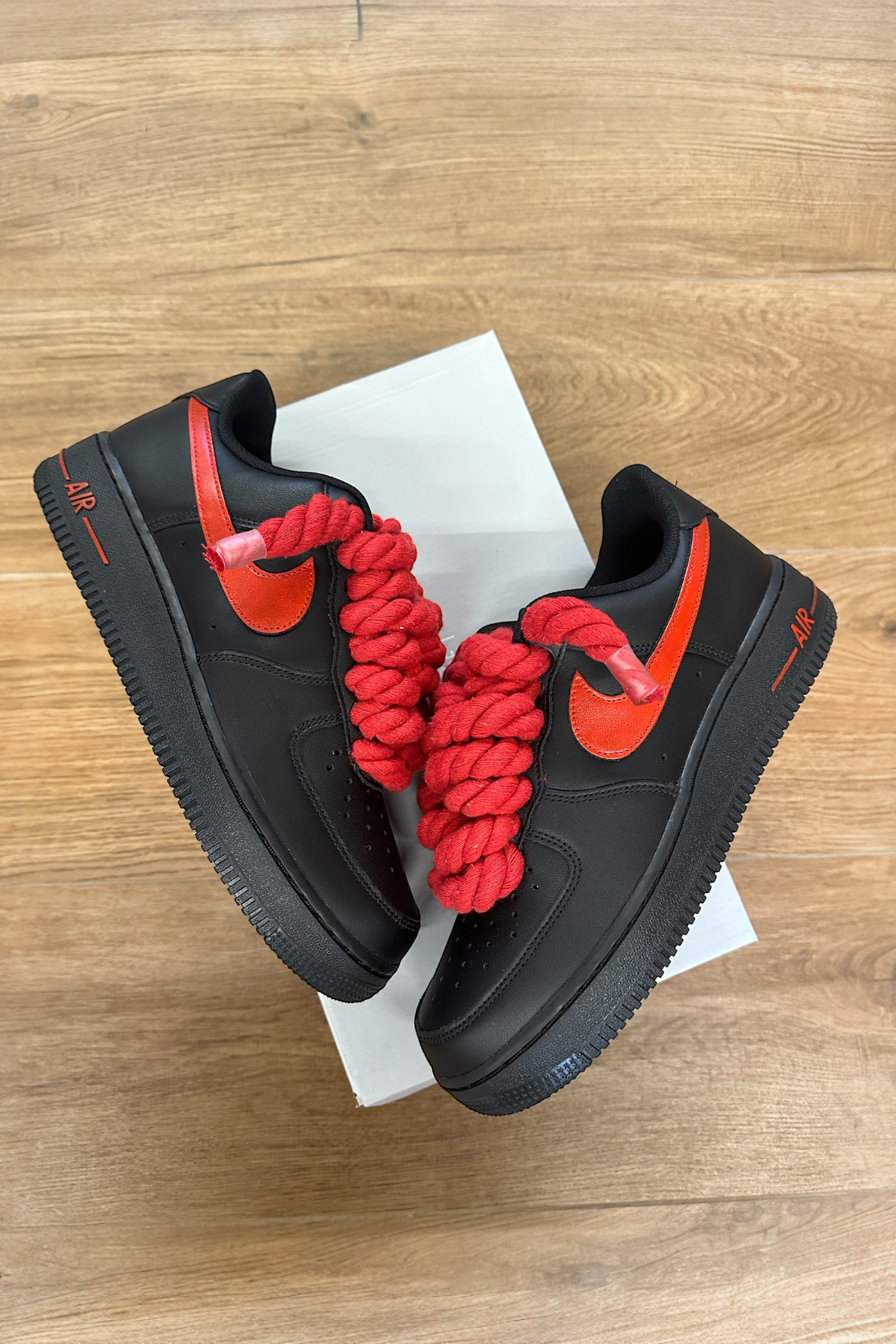 Nike Air Force 1 Rope Laces Red Passion