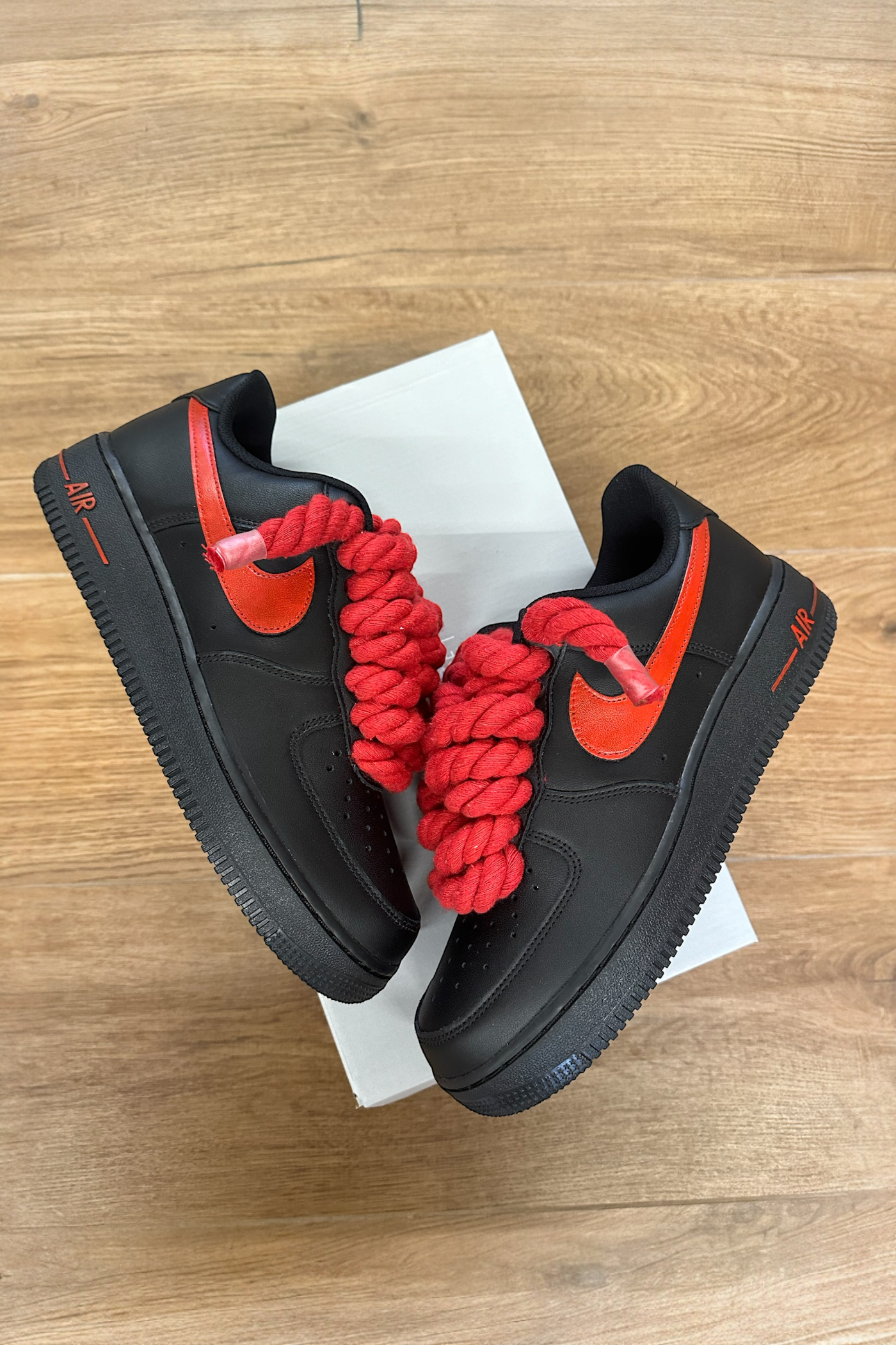 Air force 1 black red swoosh online