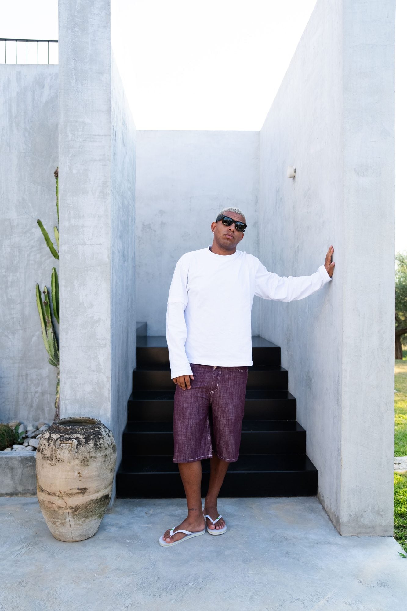 BABA Denim Shorts - Bordeaux