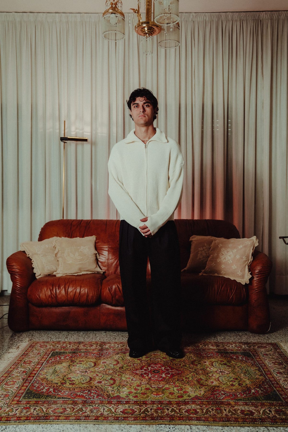 BABA Full Zip Sweater - Cream