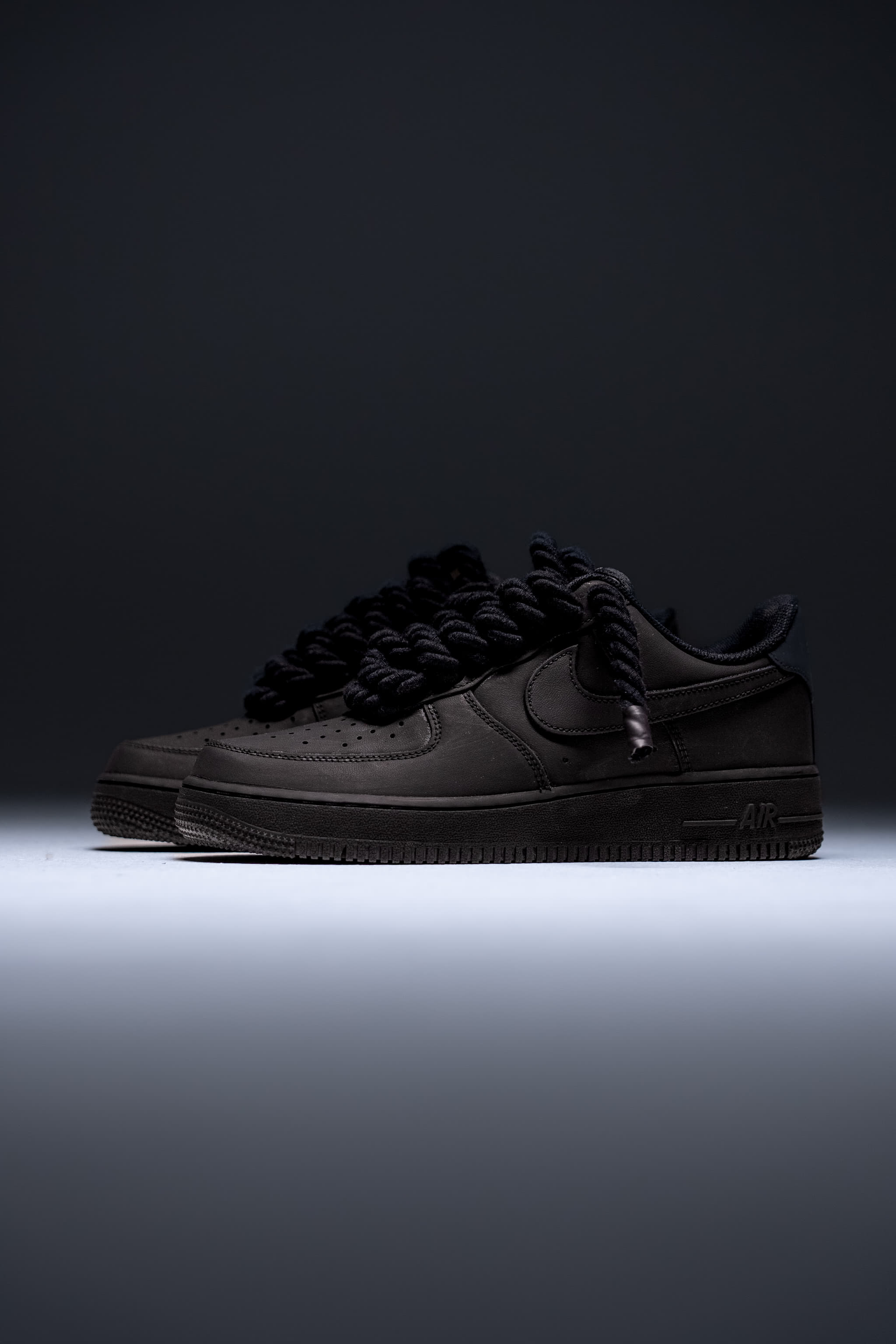 Nike Air Force 1 "Rope Laces Black" Dark Black