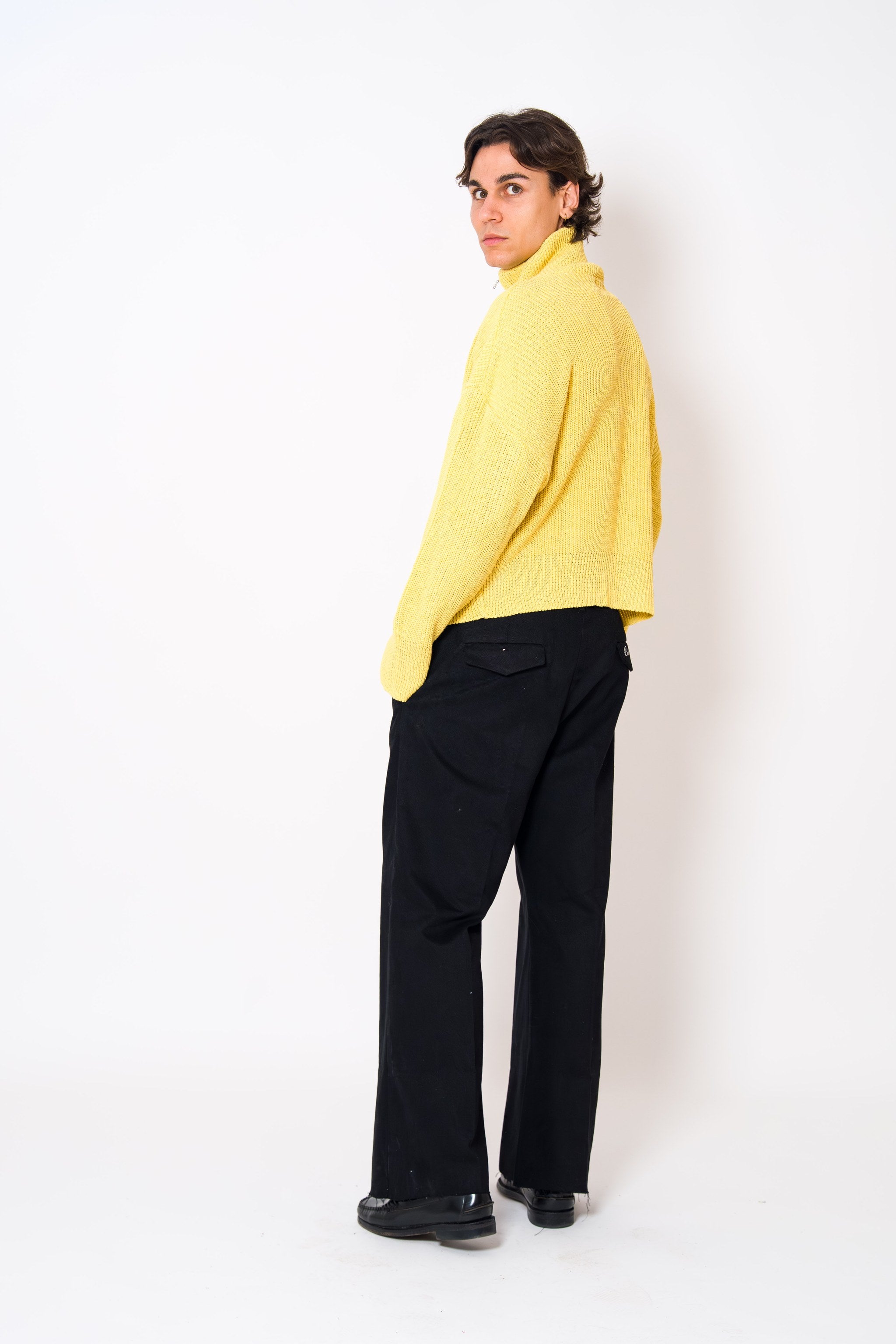 BABA Full Zip Sweater - Soft Yellow