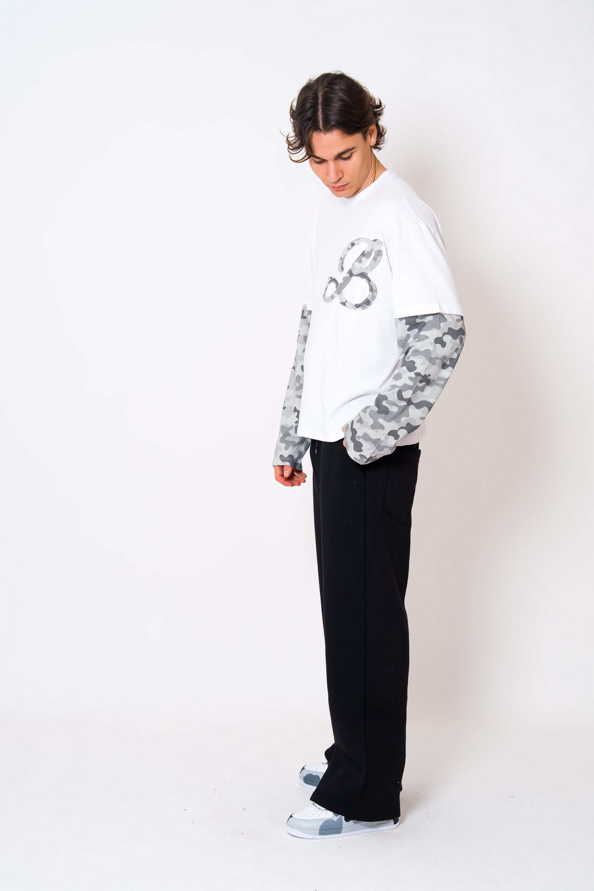 BABA Longsleeve Camo Grey - White