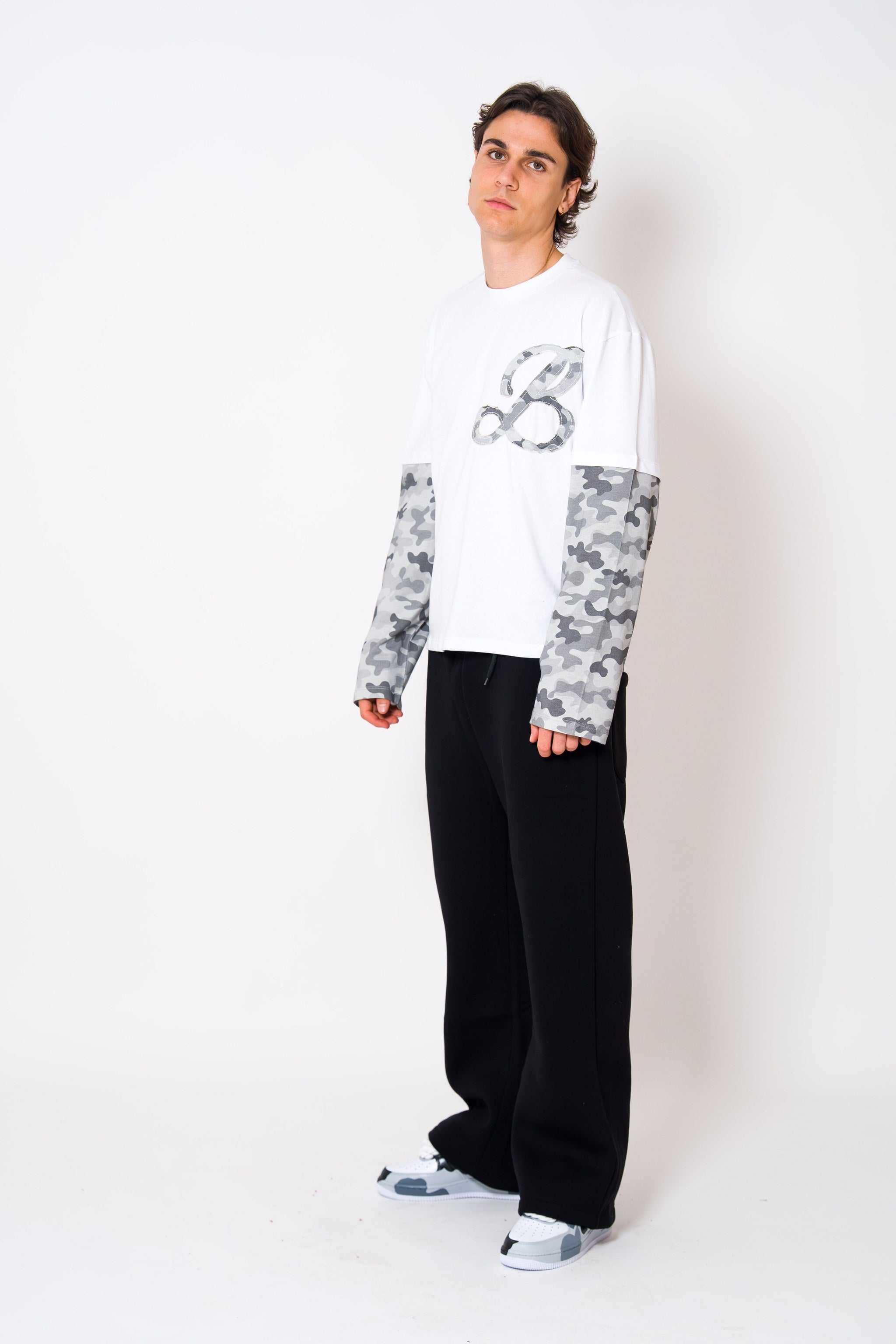 BABA Longsleeve Camo Grey - White