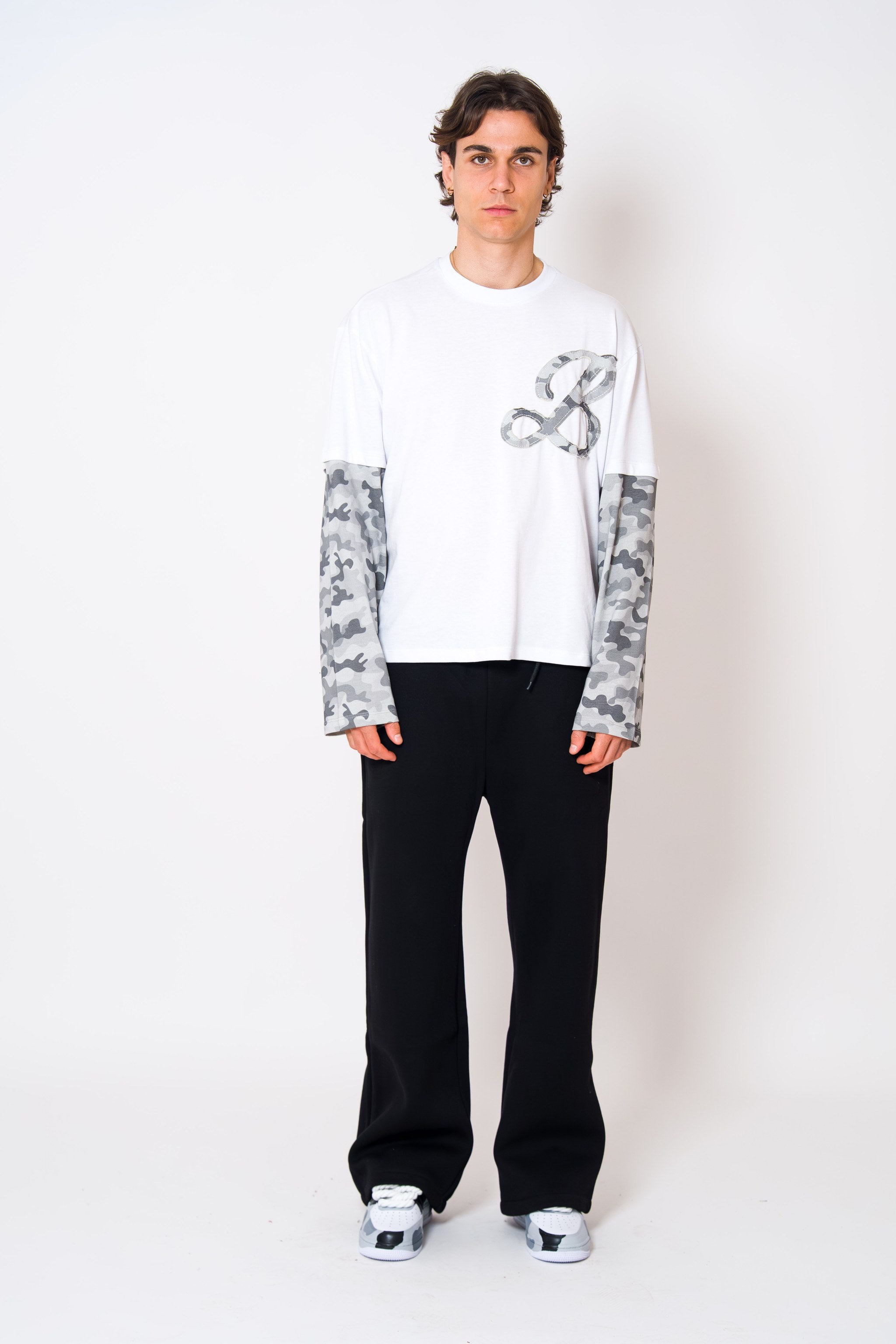 BABA Longsleeve Camo Grey - White