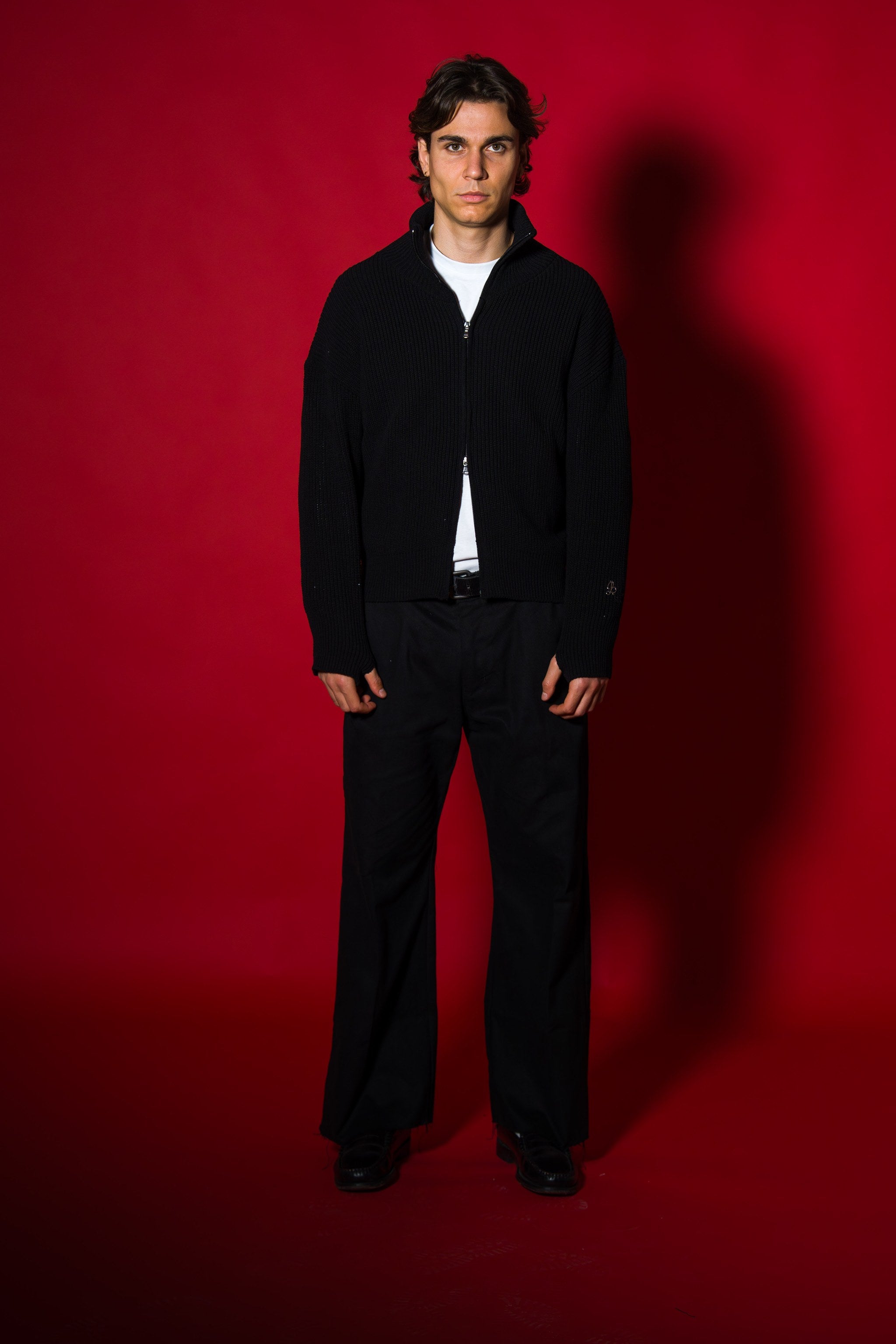 BABA Full Zip Sweater - Black