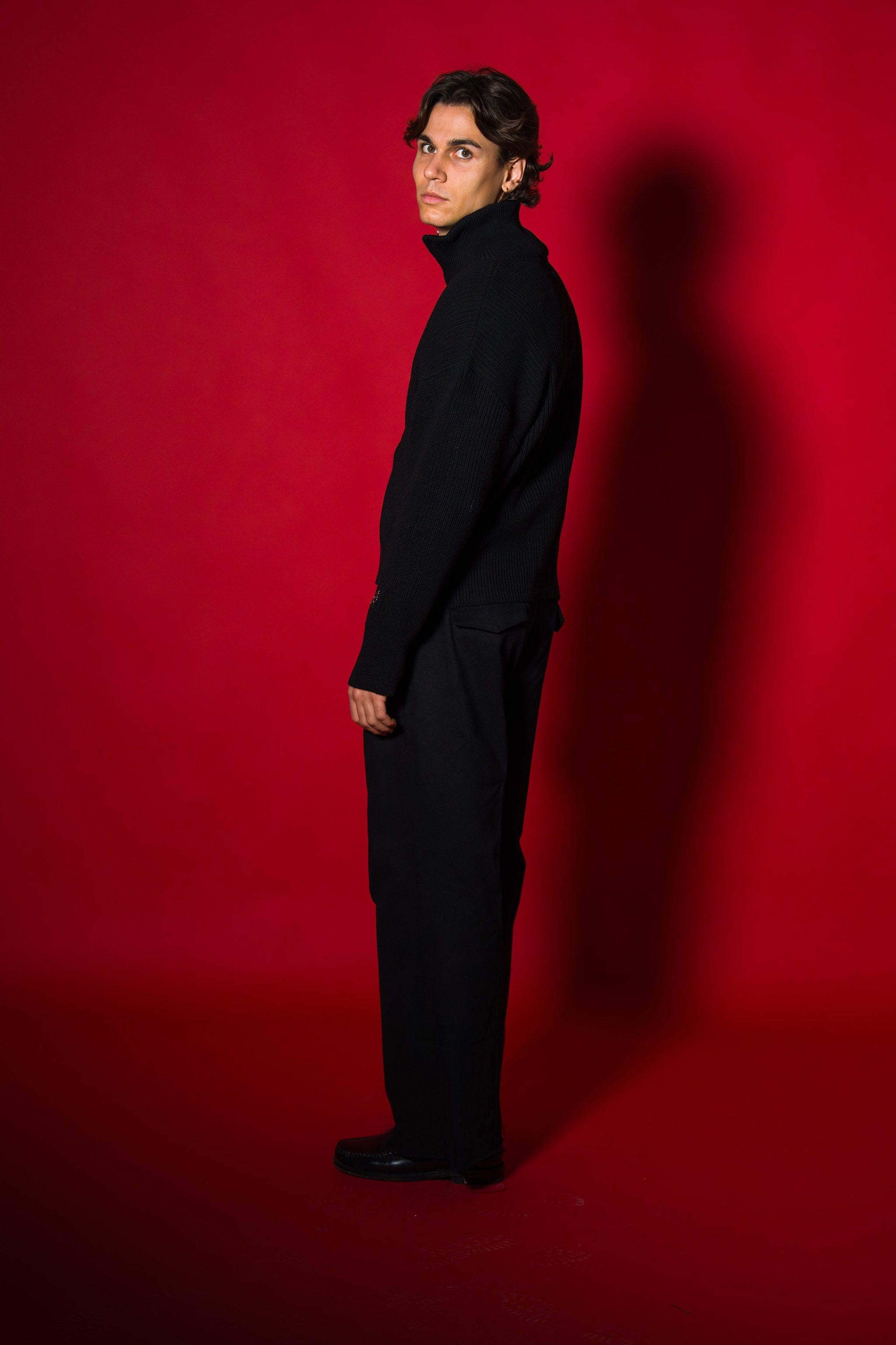 BABA Full Zip Sweater - Black