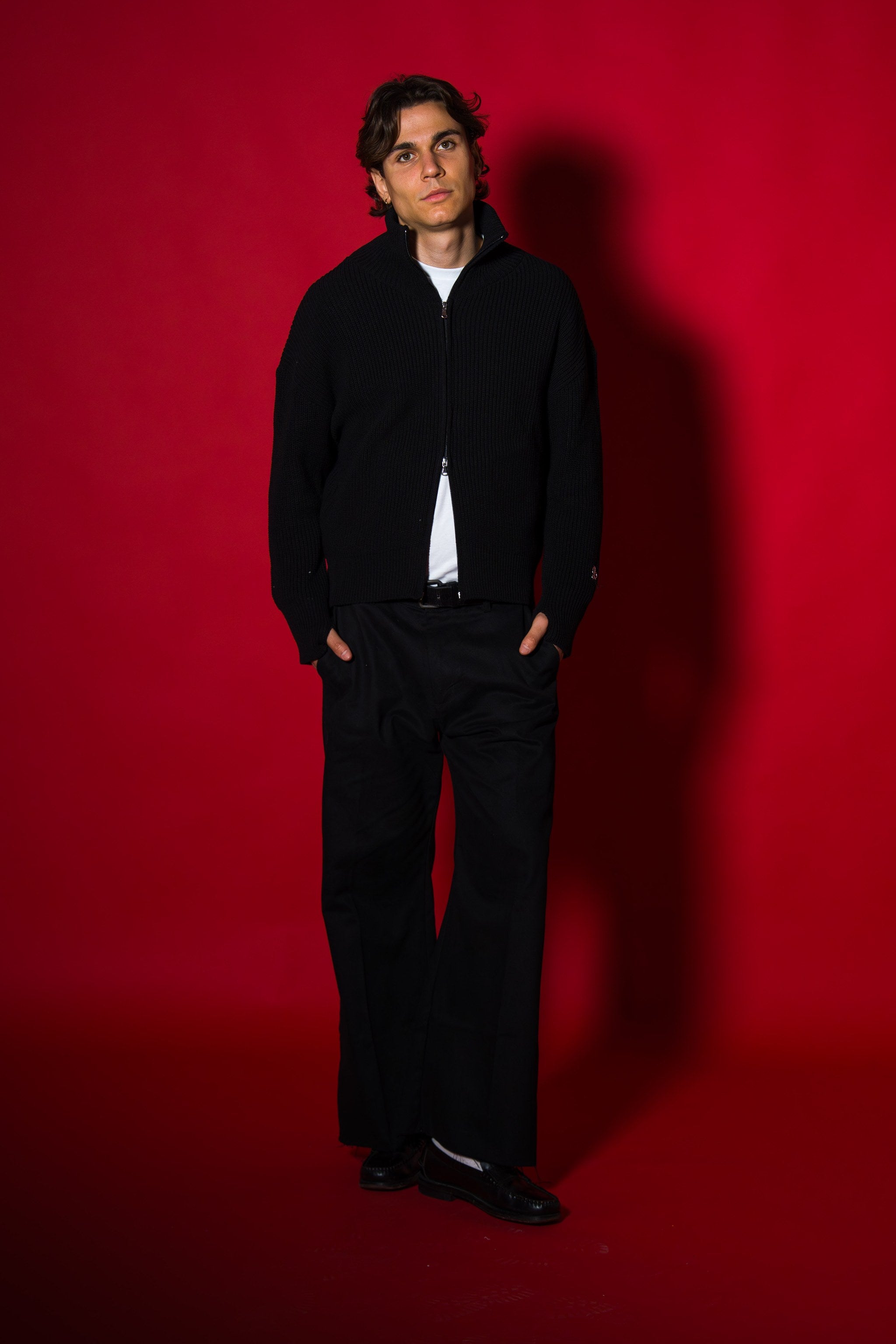 BABA Full Zip Sweater - Black