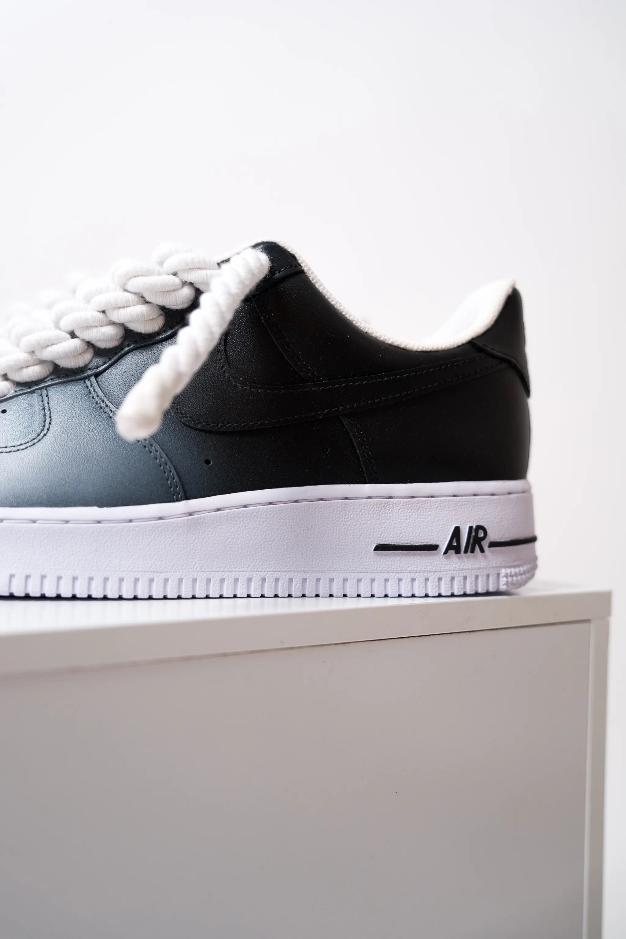 Nike Air Force 1 Nuance Black "Rope Laces White"