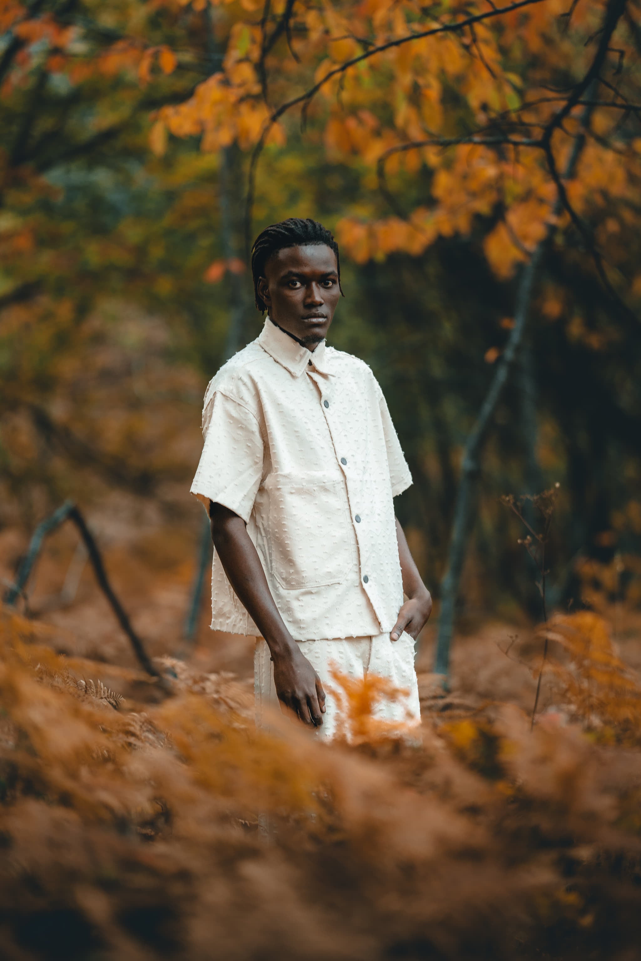 BABA Matching Set Denim Distressed - Beige