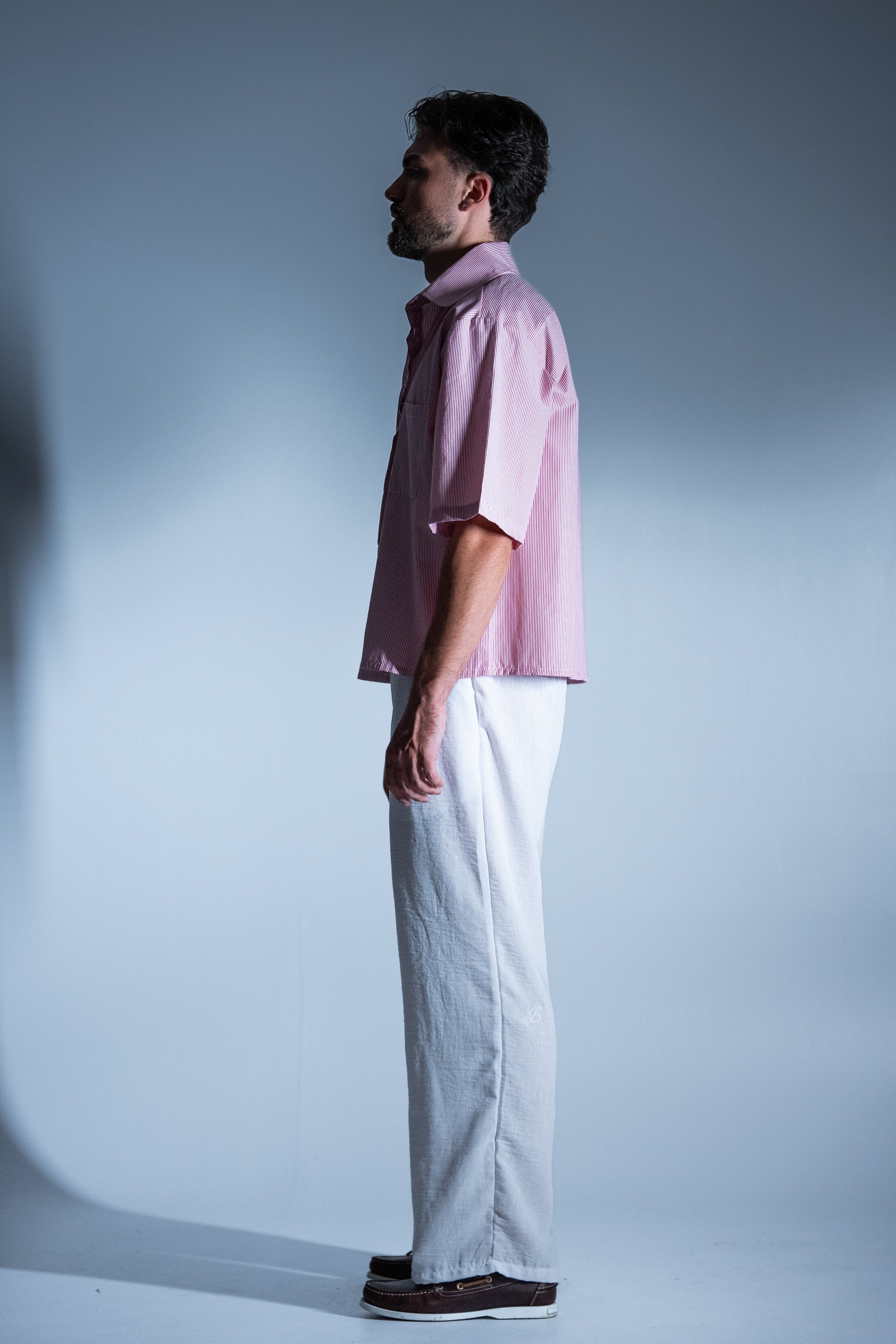BABA Crop Shirt - Light Red