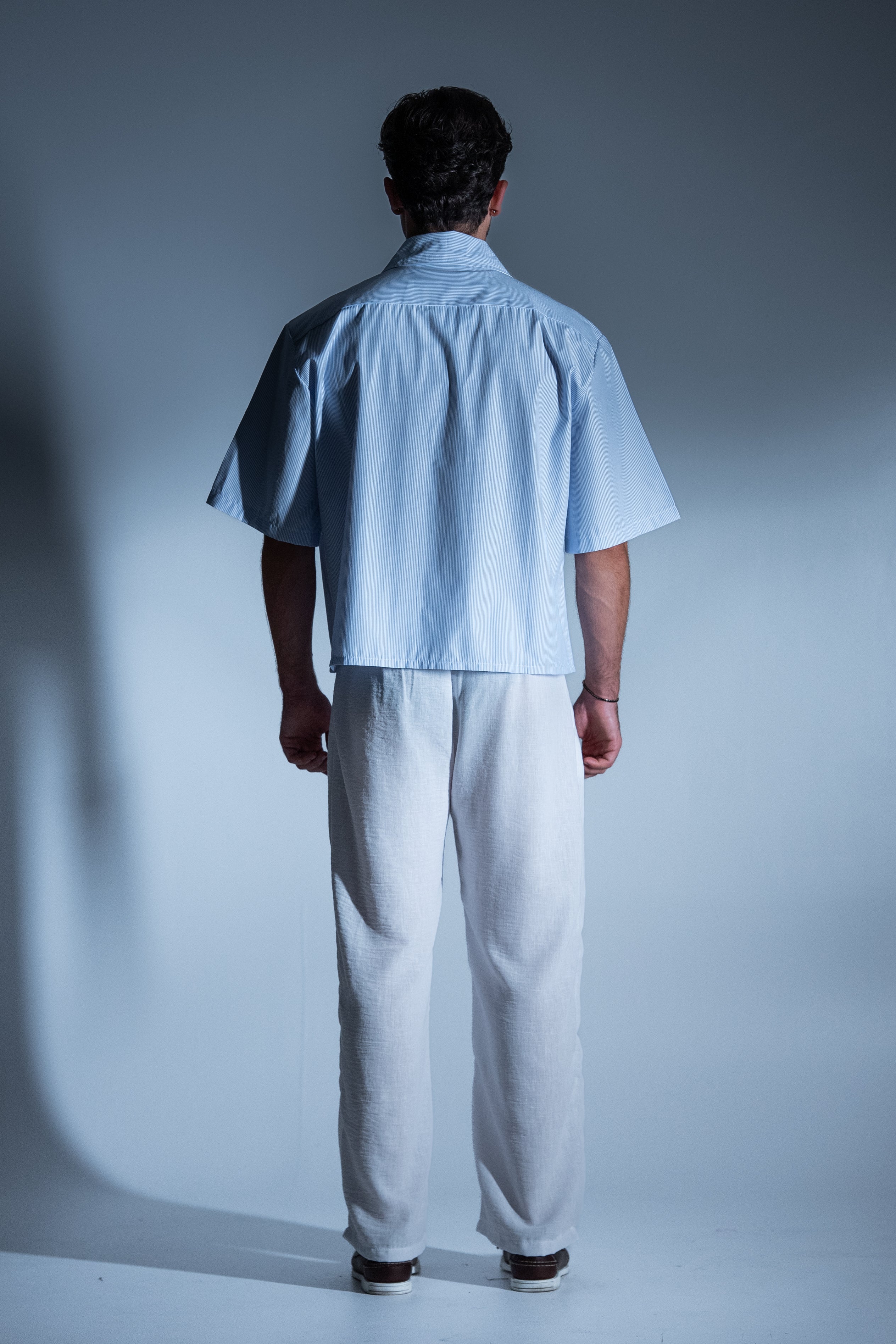 BABA Crop Shirt - Light Blue