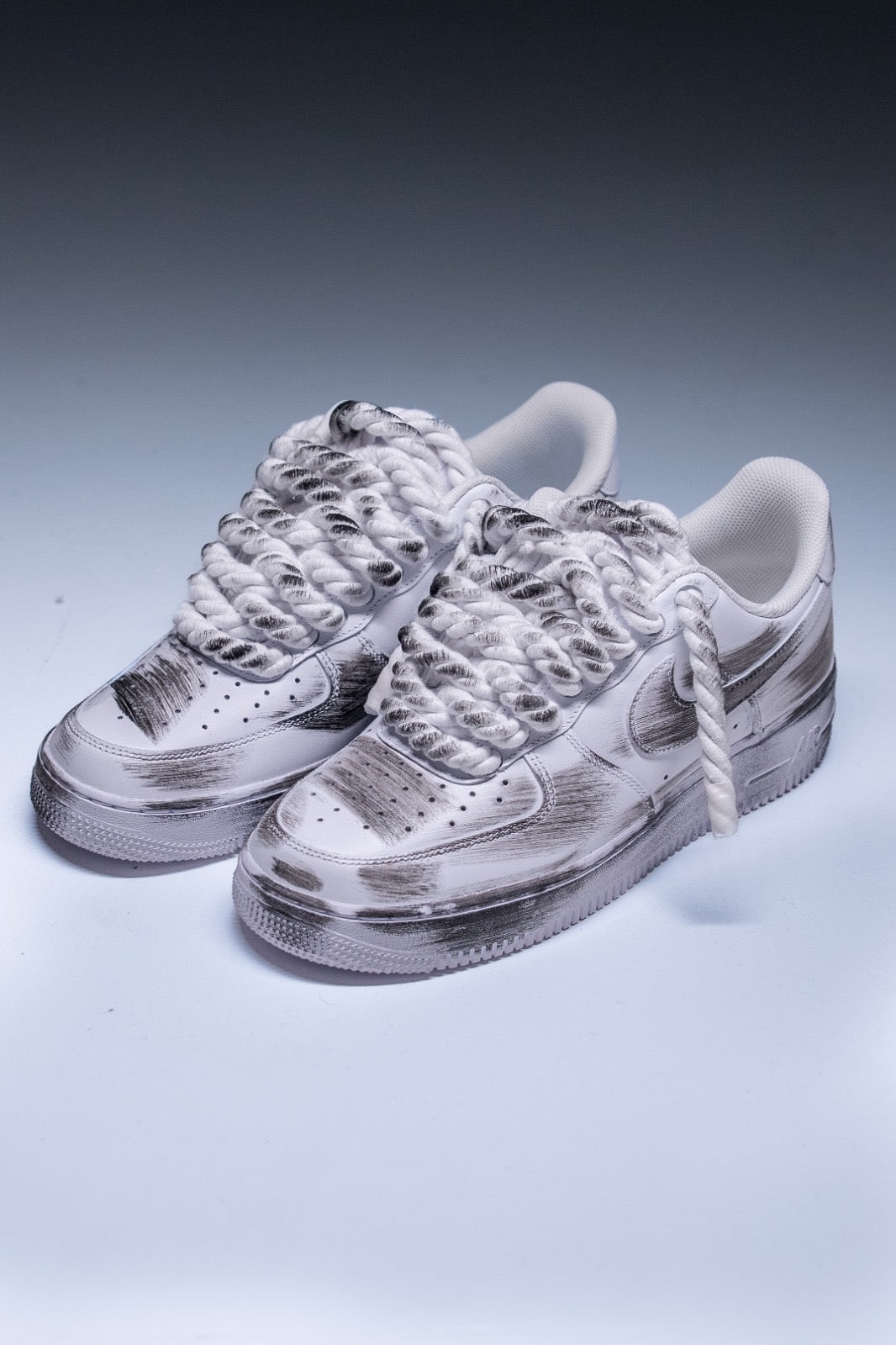 Nike Air Force 1 "Rope Laces White" Paint Black