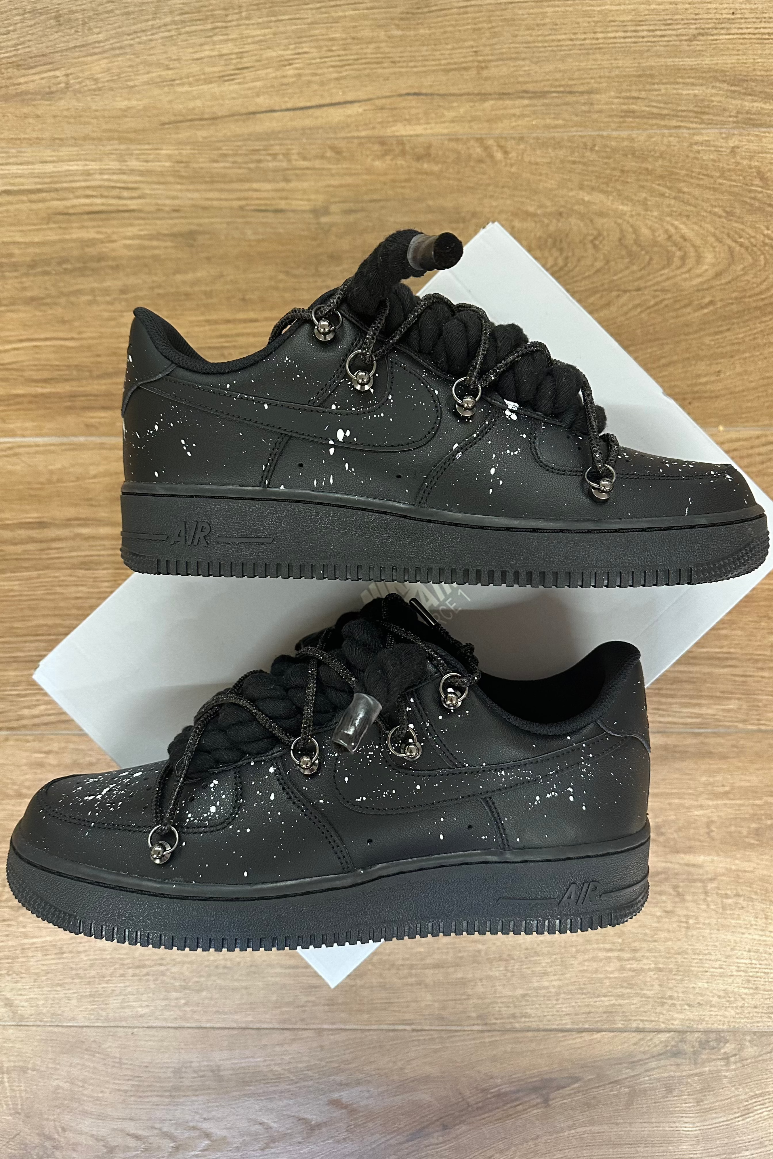 Nike Air Force 1 "Rope Laces Black" Total Black Starry Night