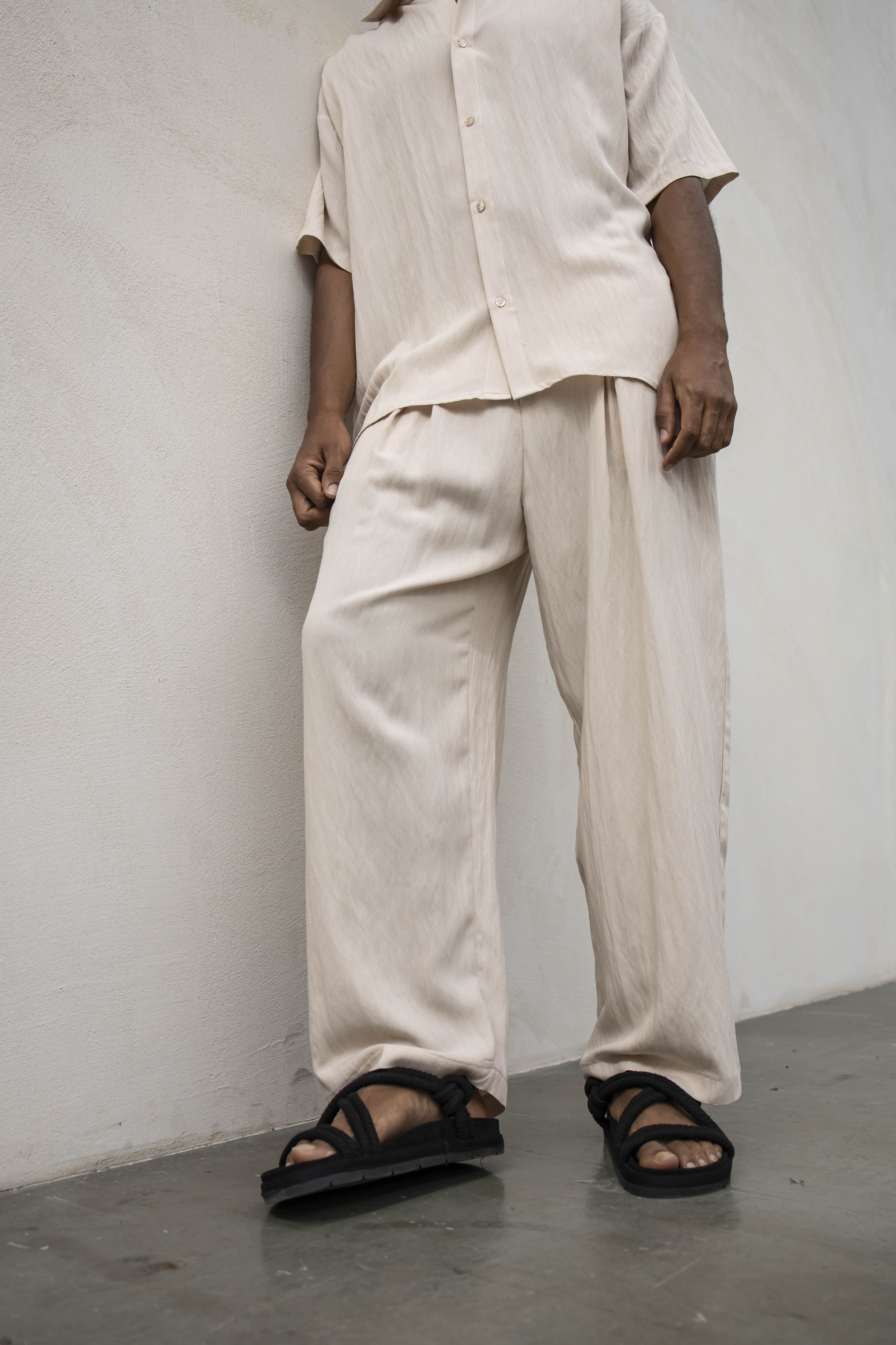 Abito Camicia Misto Lino - Beige