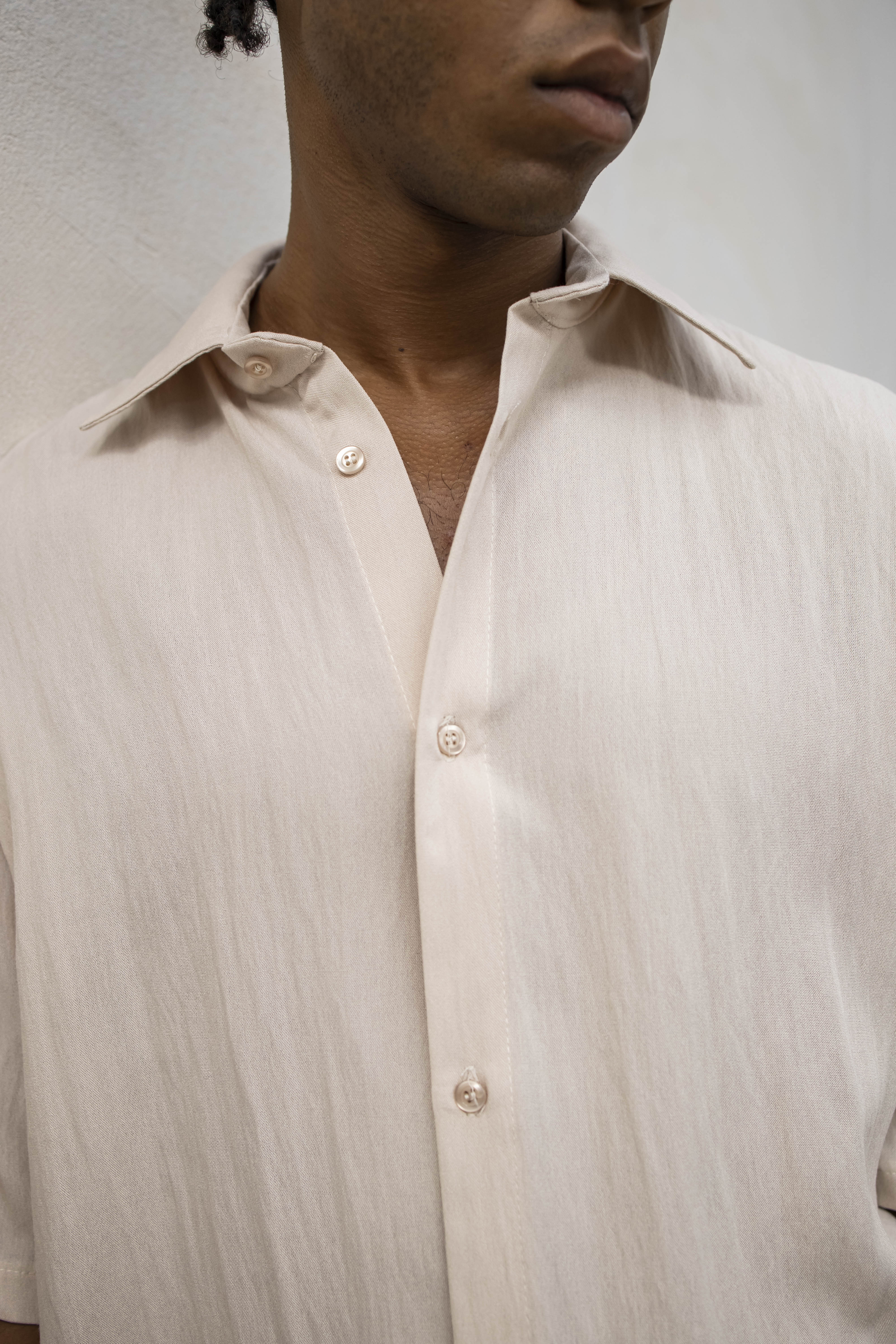 Abito Camicia Misto Lino - Beige