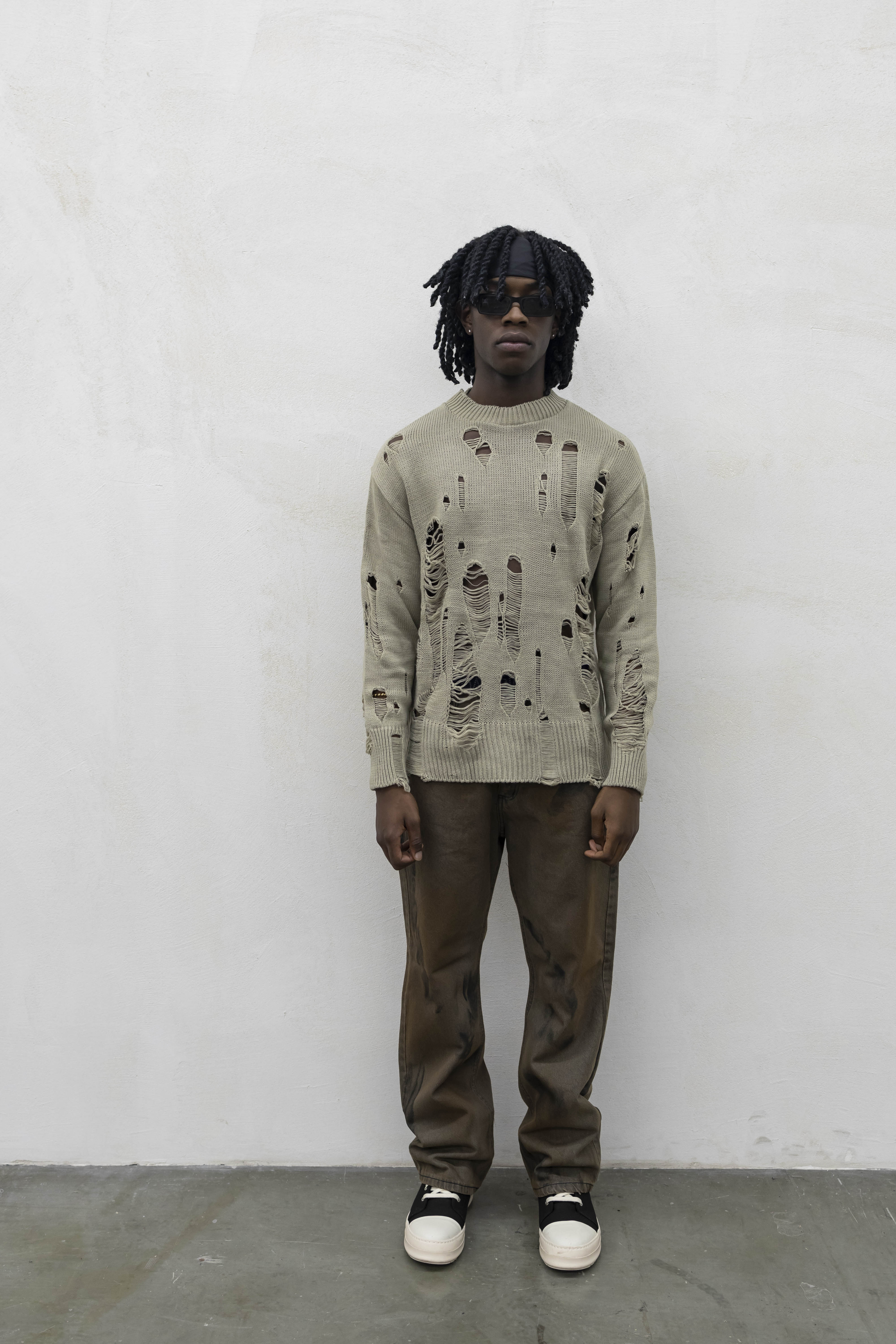 Maglia Abrasioni Girocollo Beige