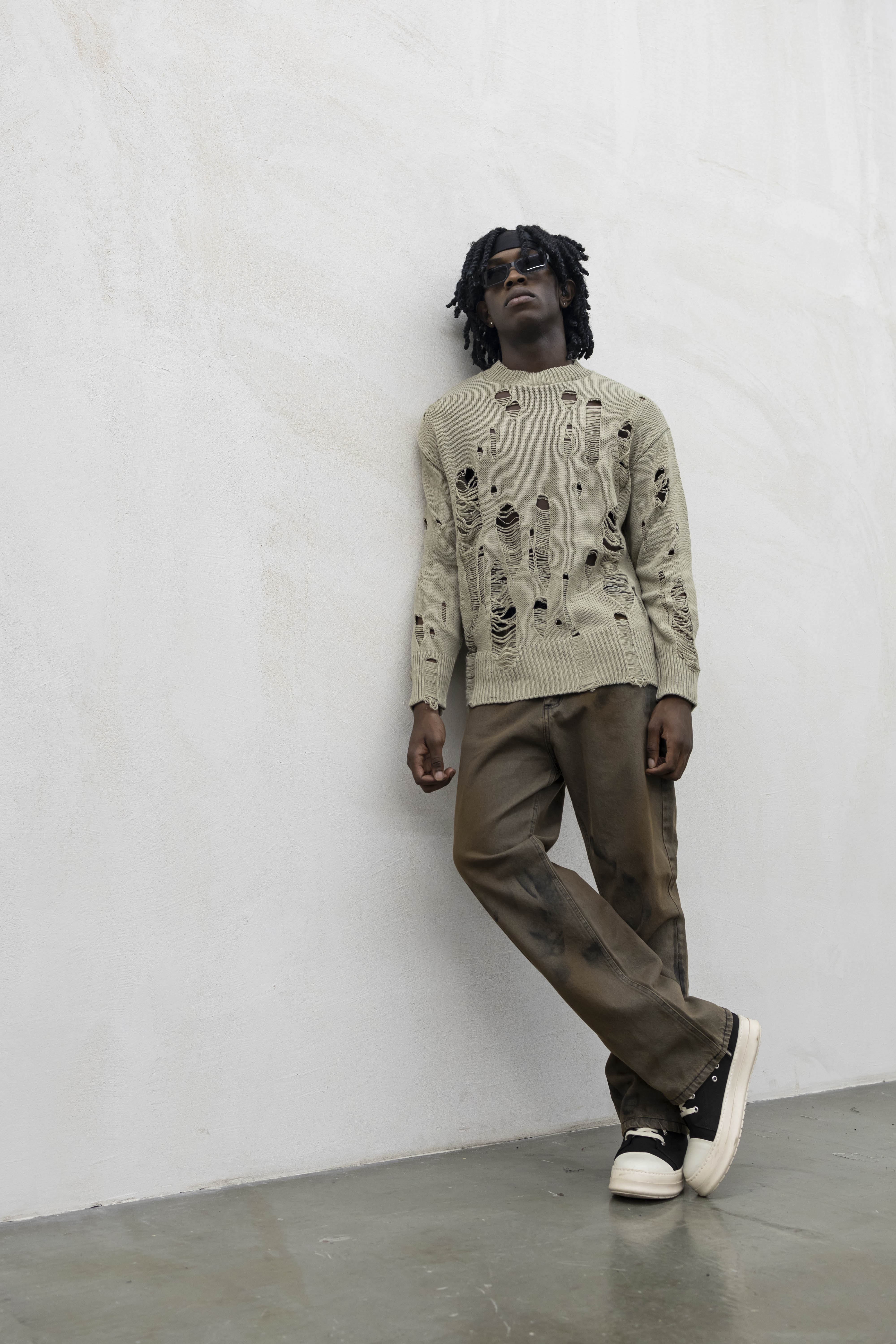 Maglia Abrasioni Girocollo Beige