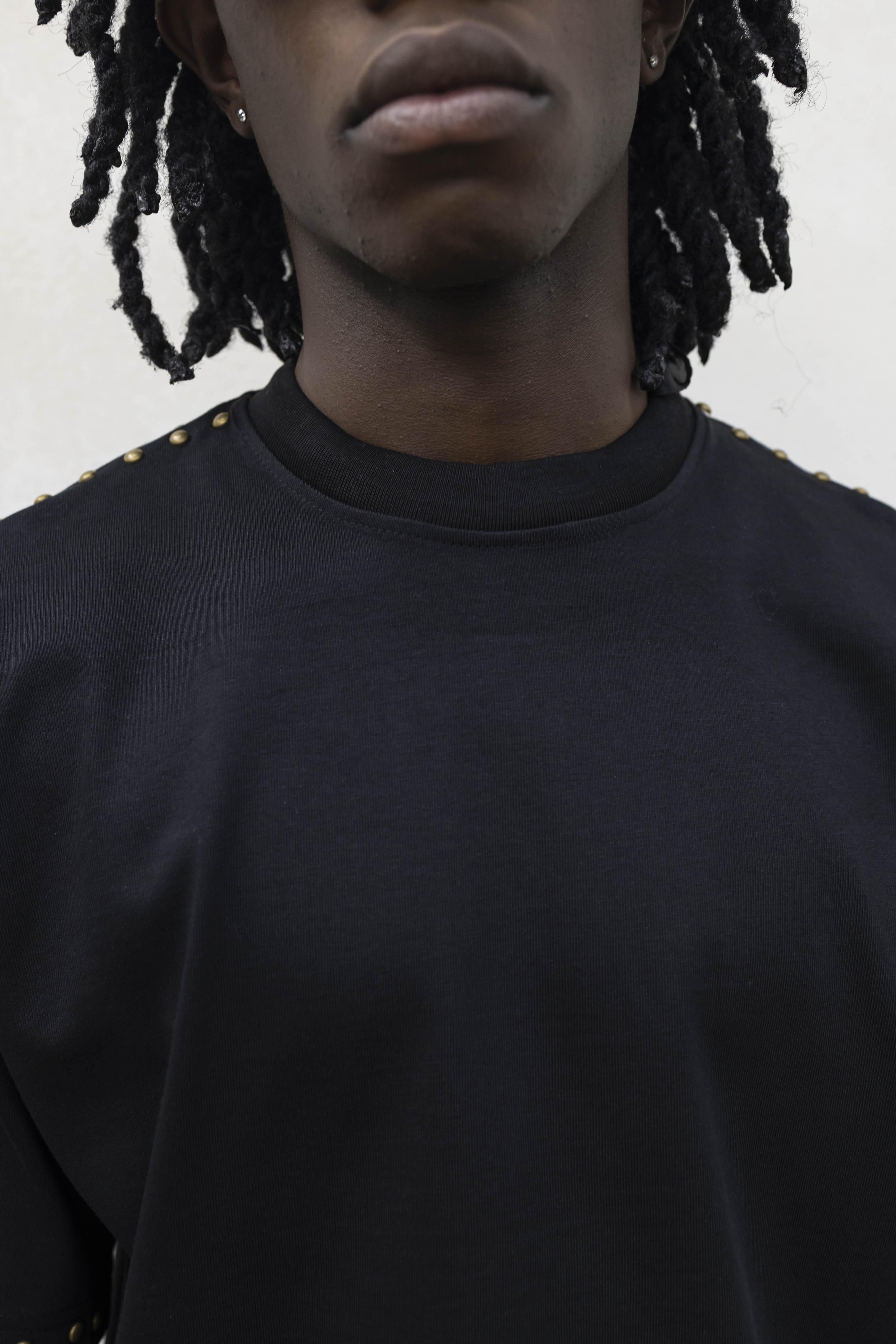 T-shirt Crop Borchie Black