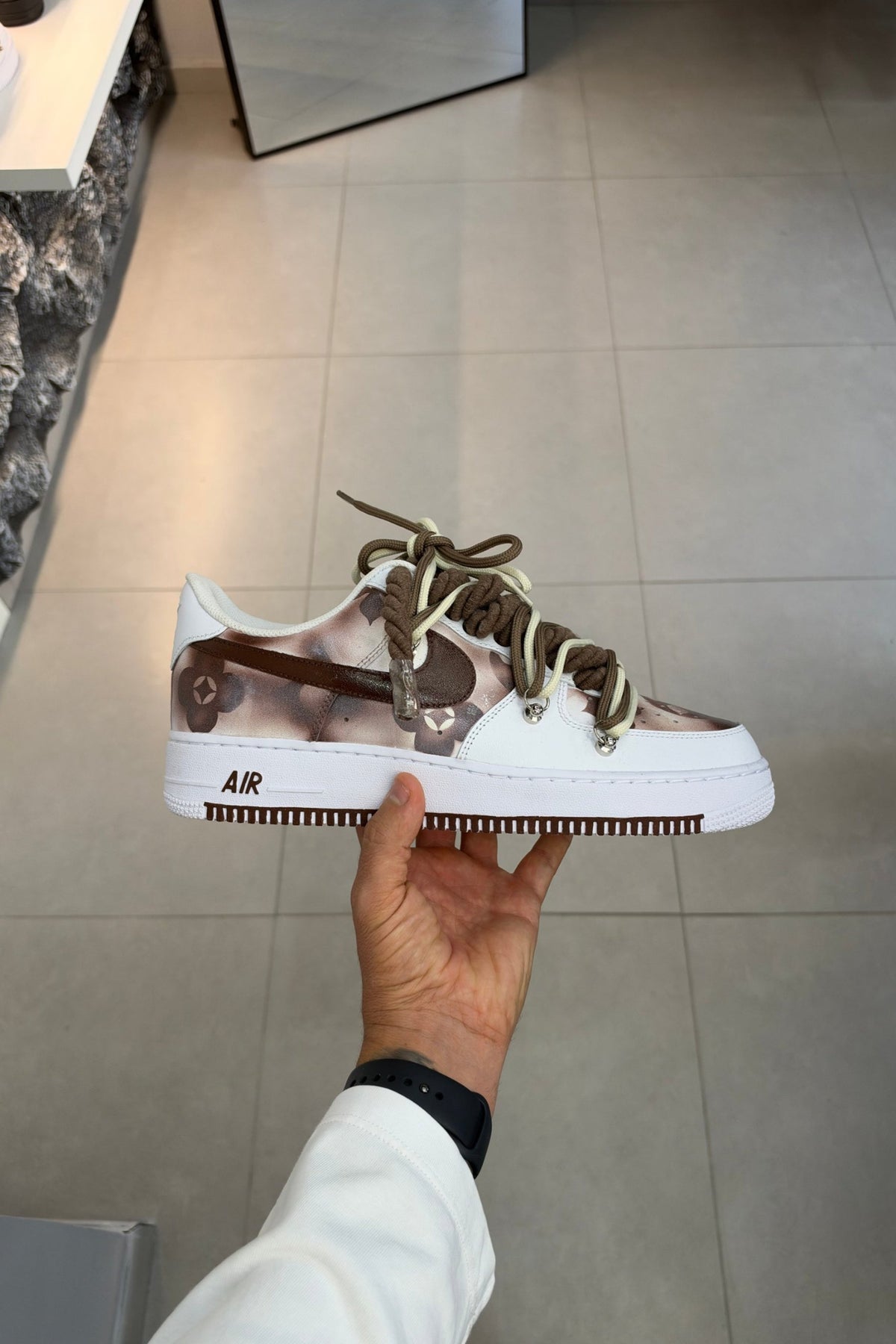 Nike Air Force 1 Flowers Brown "Rope Laces Brown"