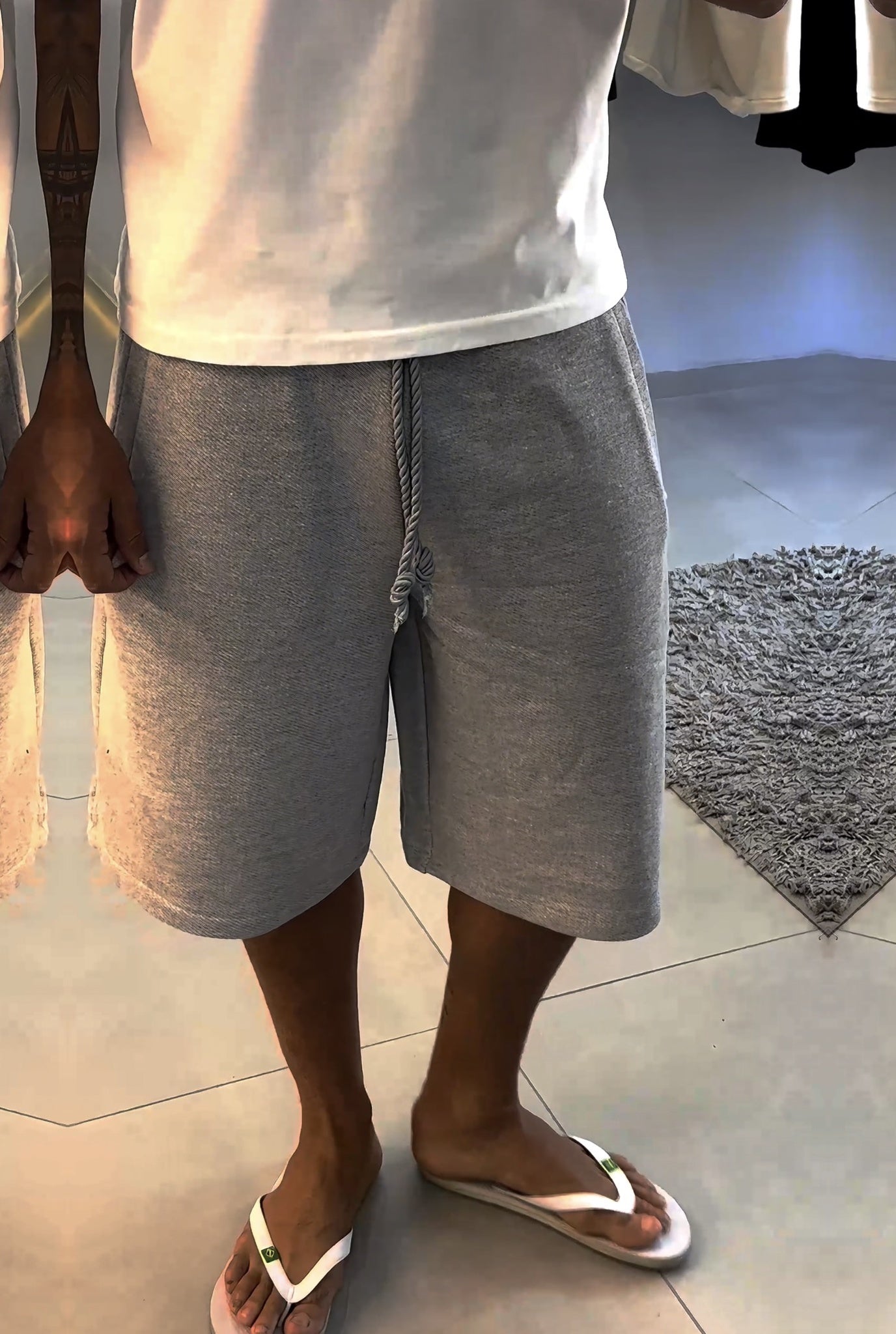 BABA Cotton Shorts -Light Grey
