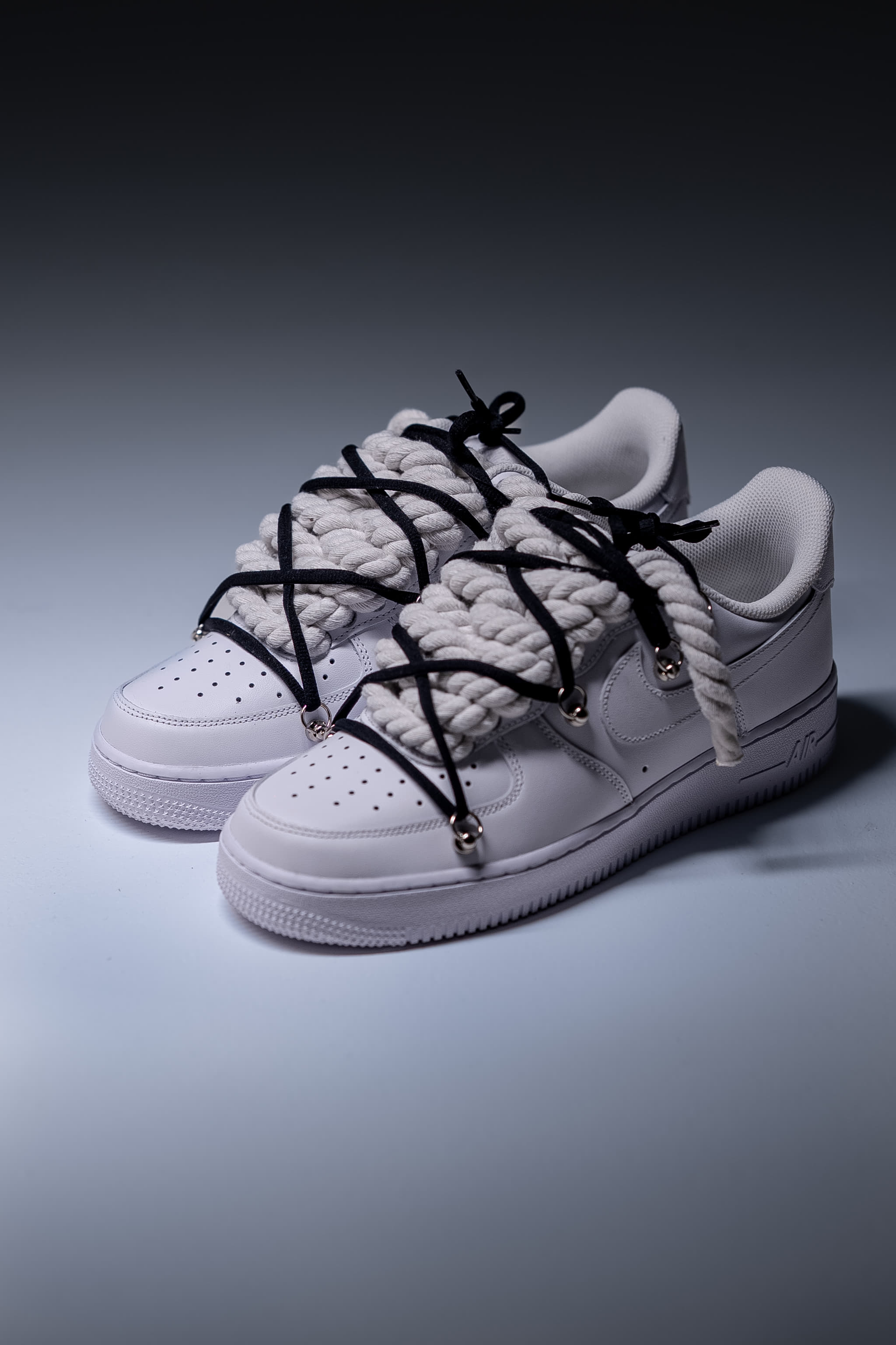 Nike Air Force 1 "Rope Laces White" Triple Black