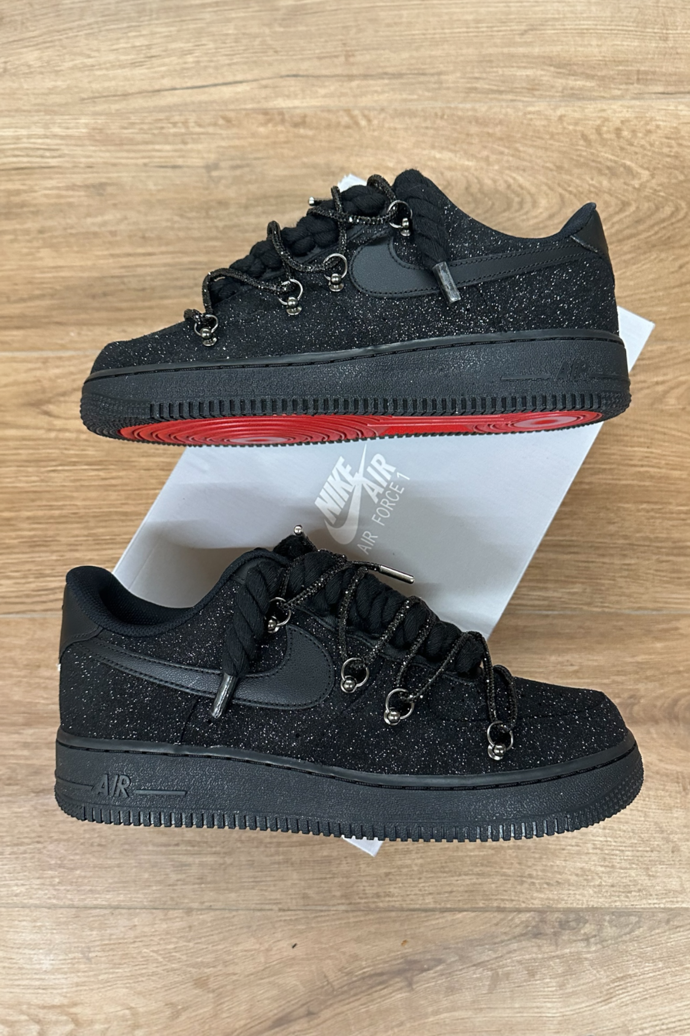 Nike Air Force 1 "Rope Laces Black" Glitter 