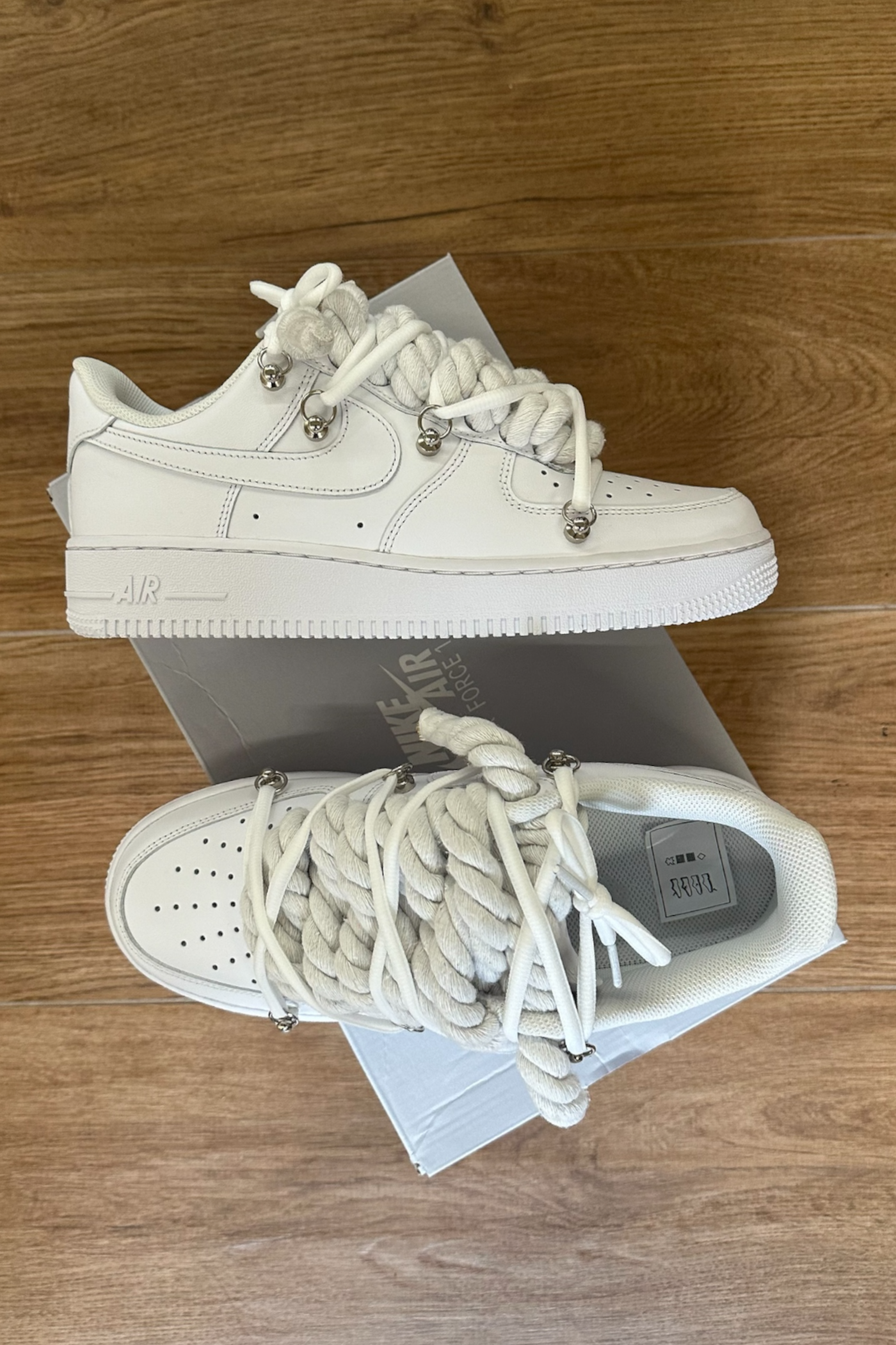 Nike Air Force 1 rope laces white triple white