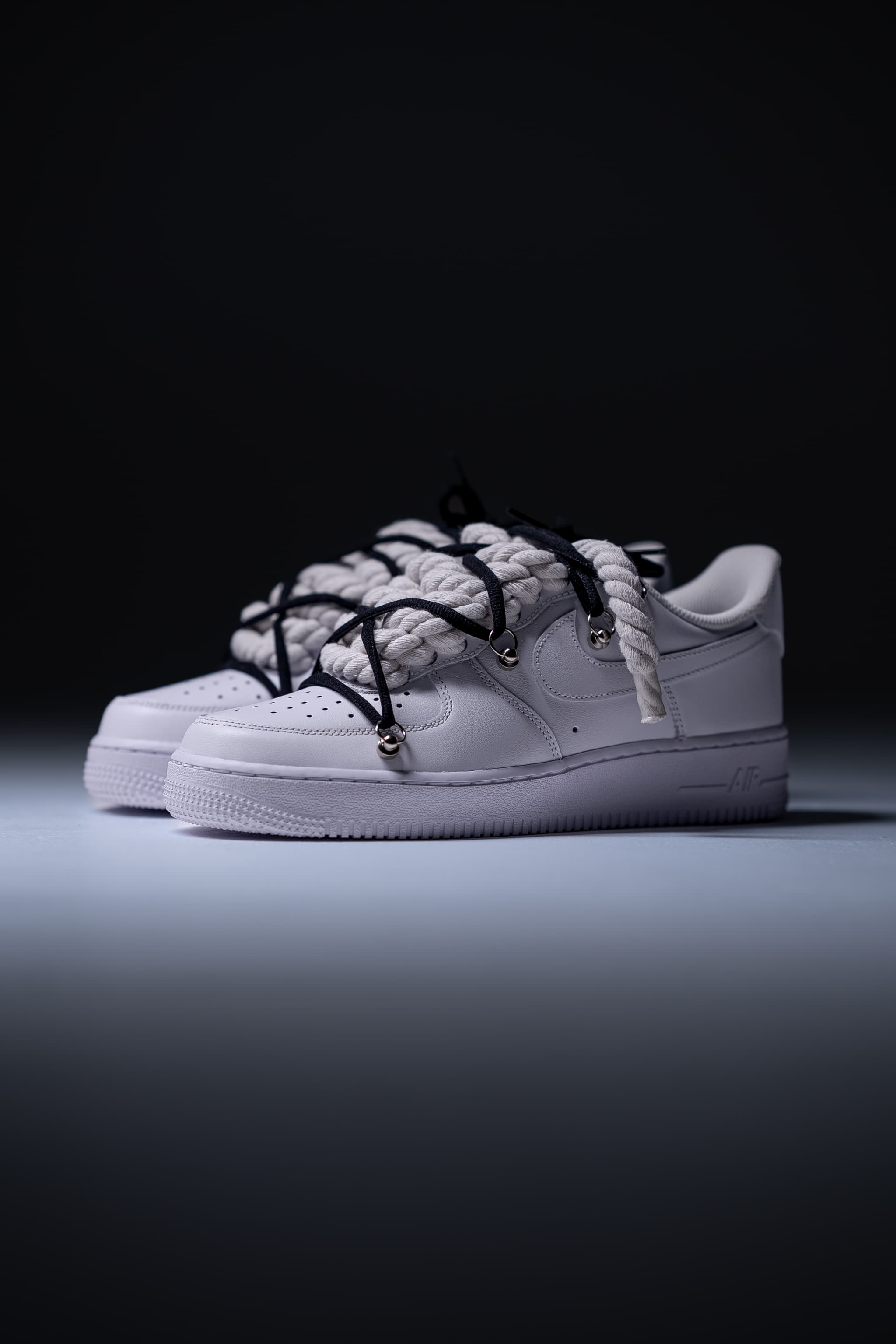 Nike Air Force 1 "Rope Laces White" Triple Black