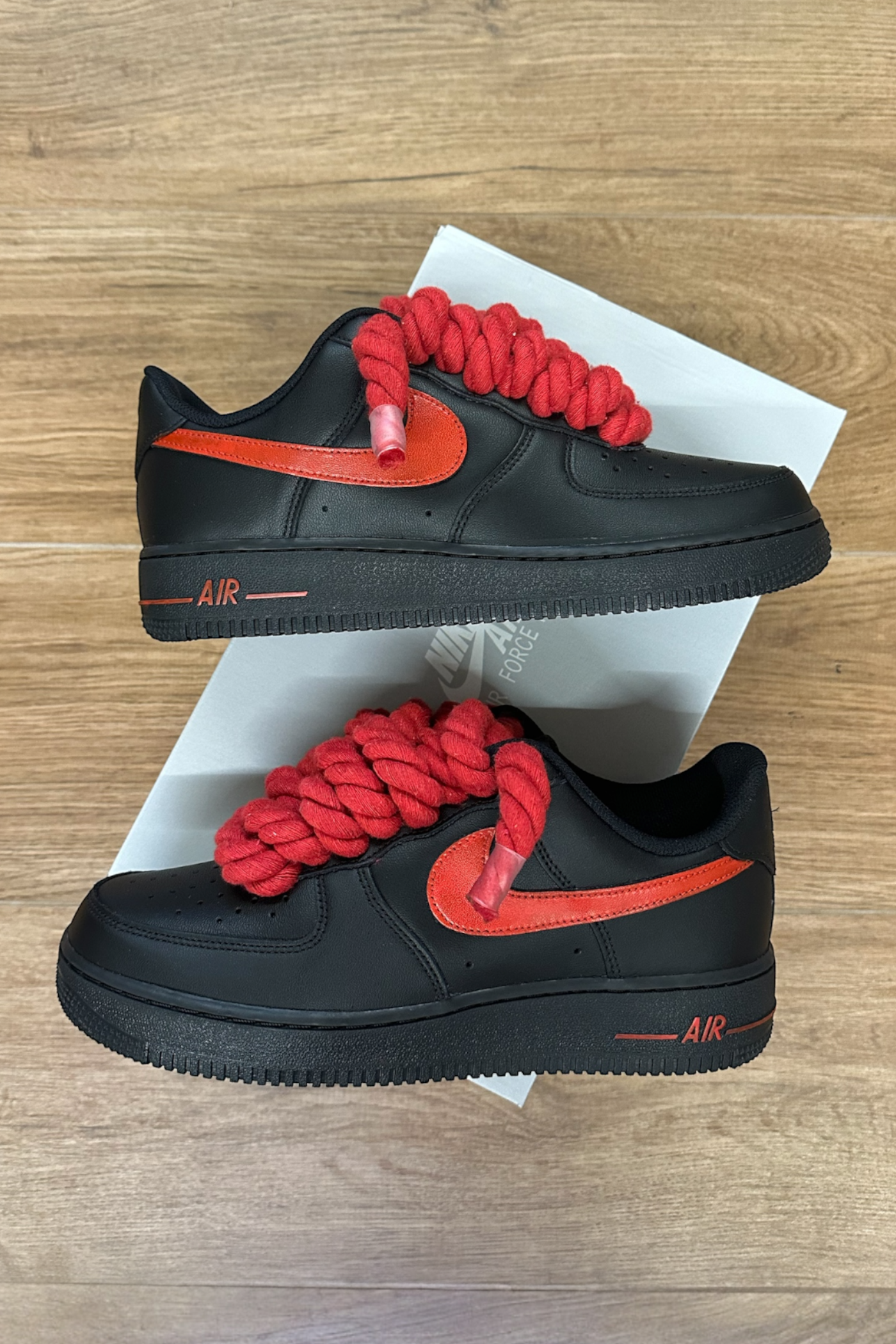 NIKE AIR FORCE 1 "ROPE LACES" RED PASSION - Baba Store