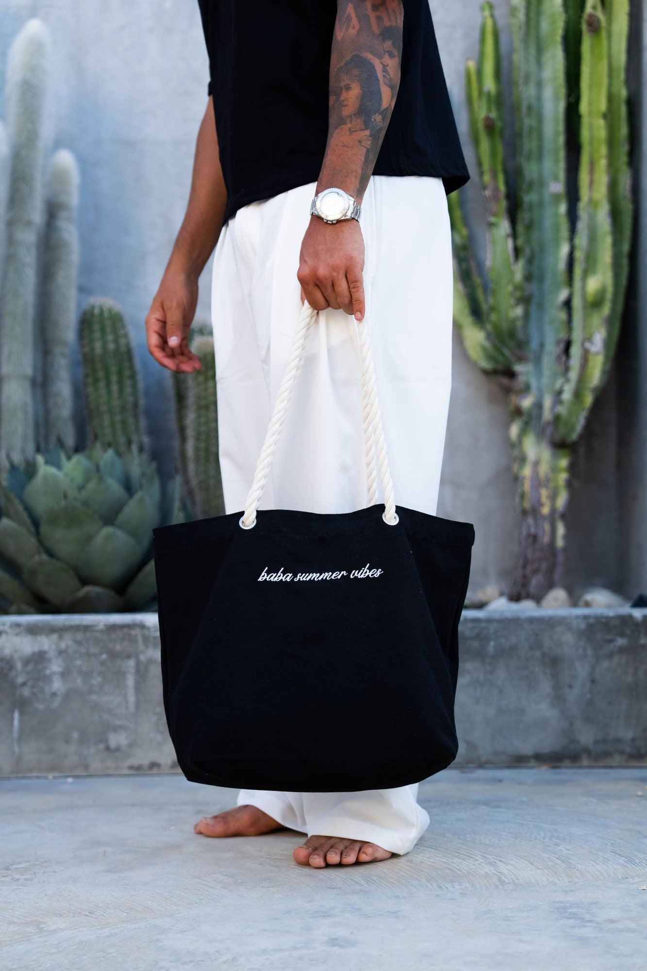 BABA Tote Bag "Summer Vibes" - Black