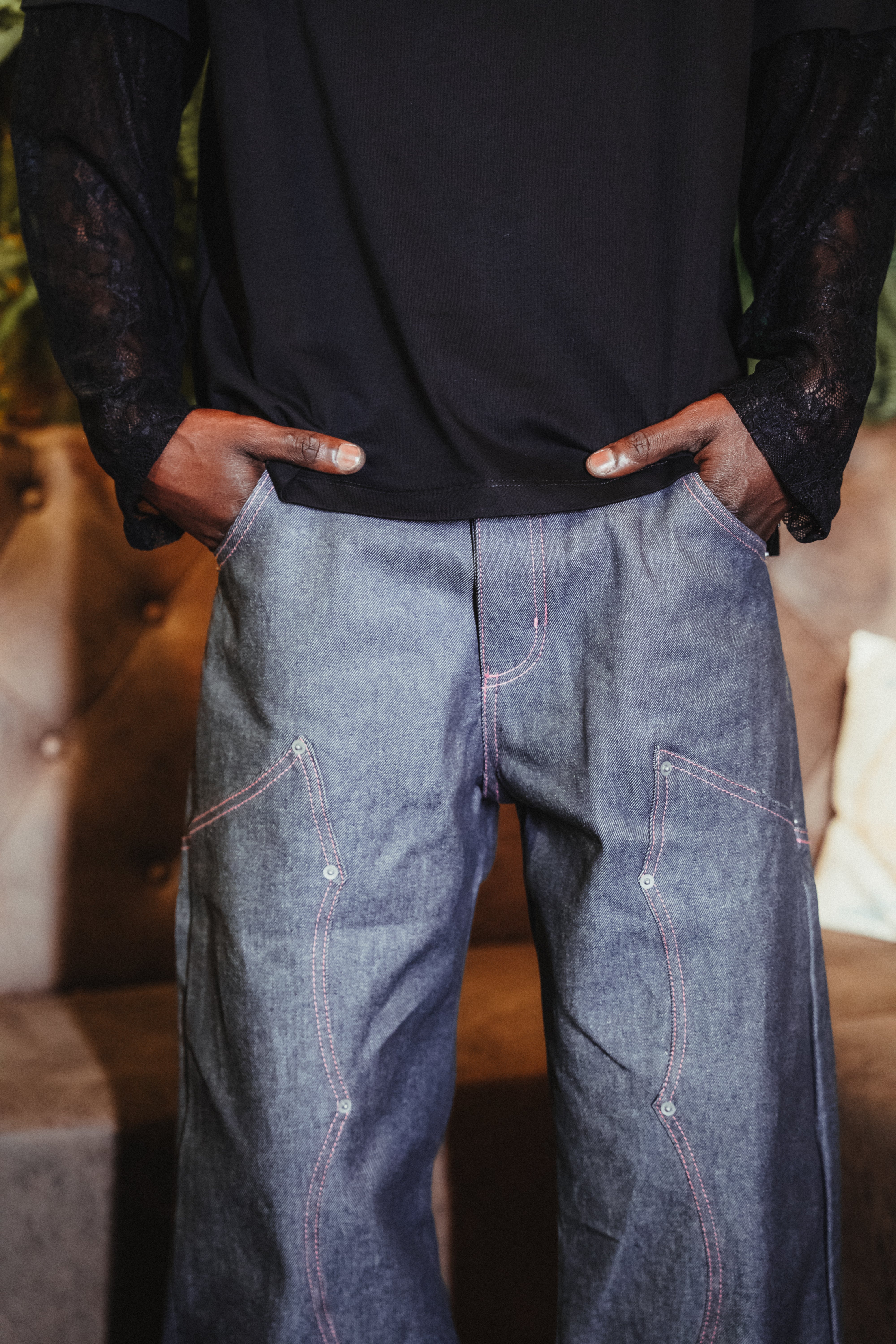 BABA Carpenter Denim Off-Line - Grey Pink