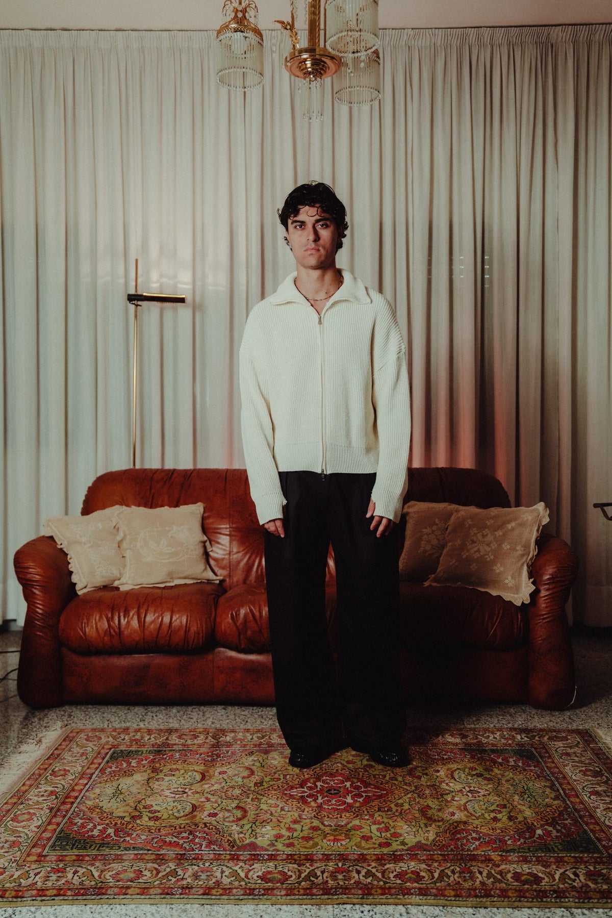 BABA Full Zip Sweater - Cream