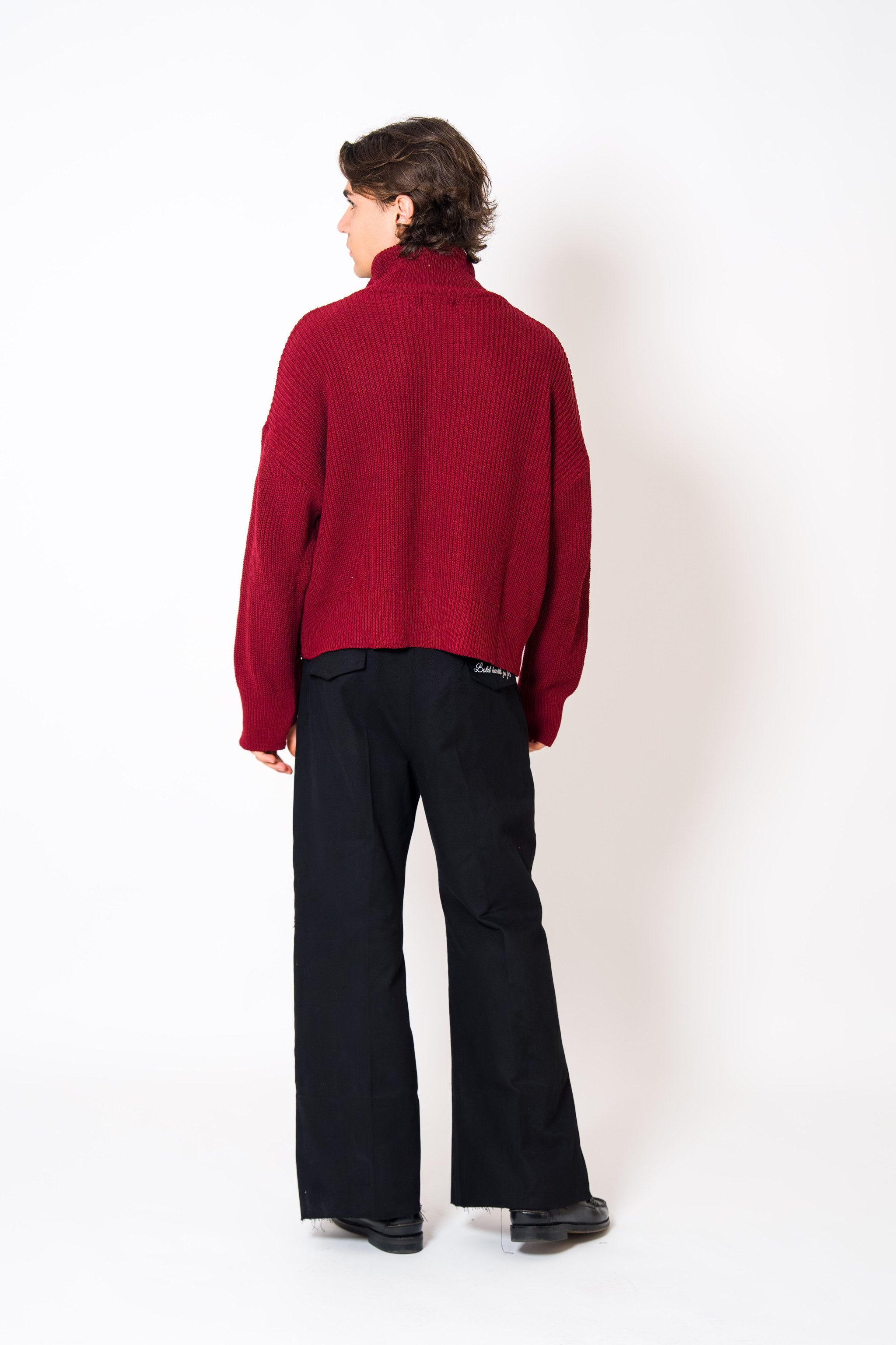 BABA Full Zip Sweater - Bordeaux