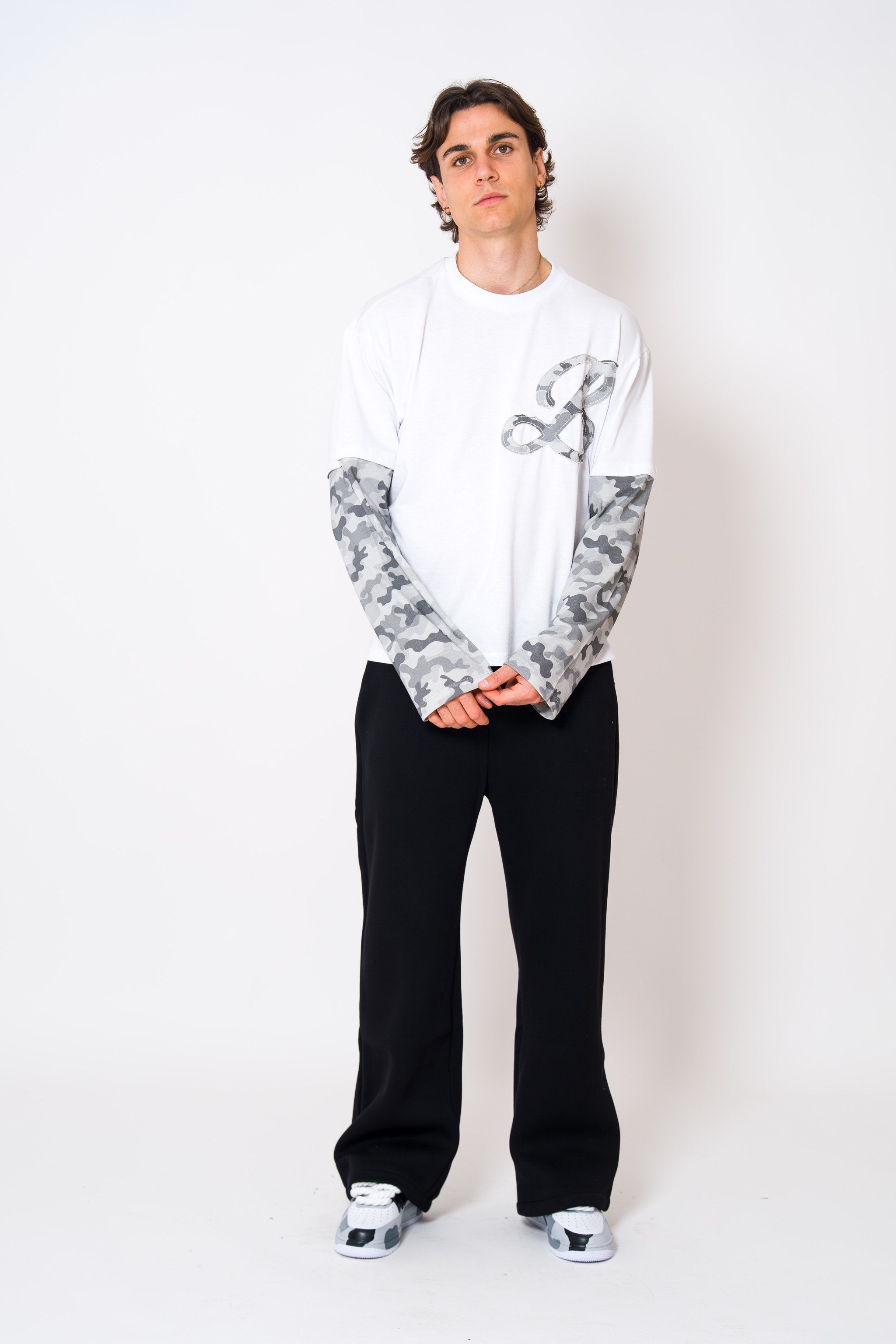 BABA Longsleeve Camo Grey - White
