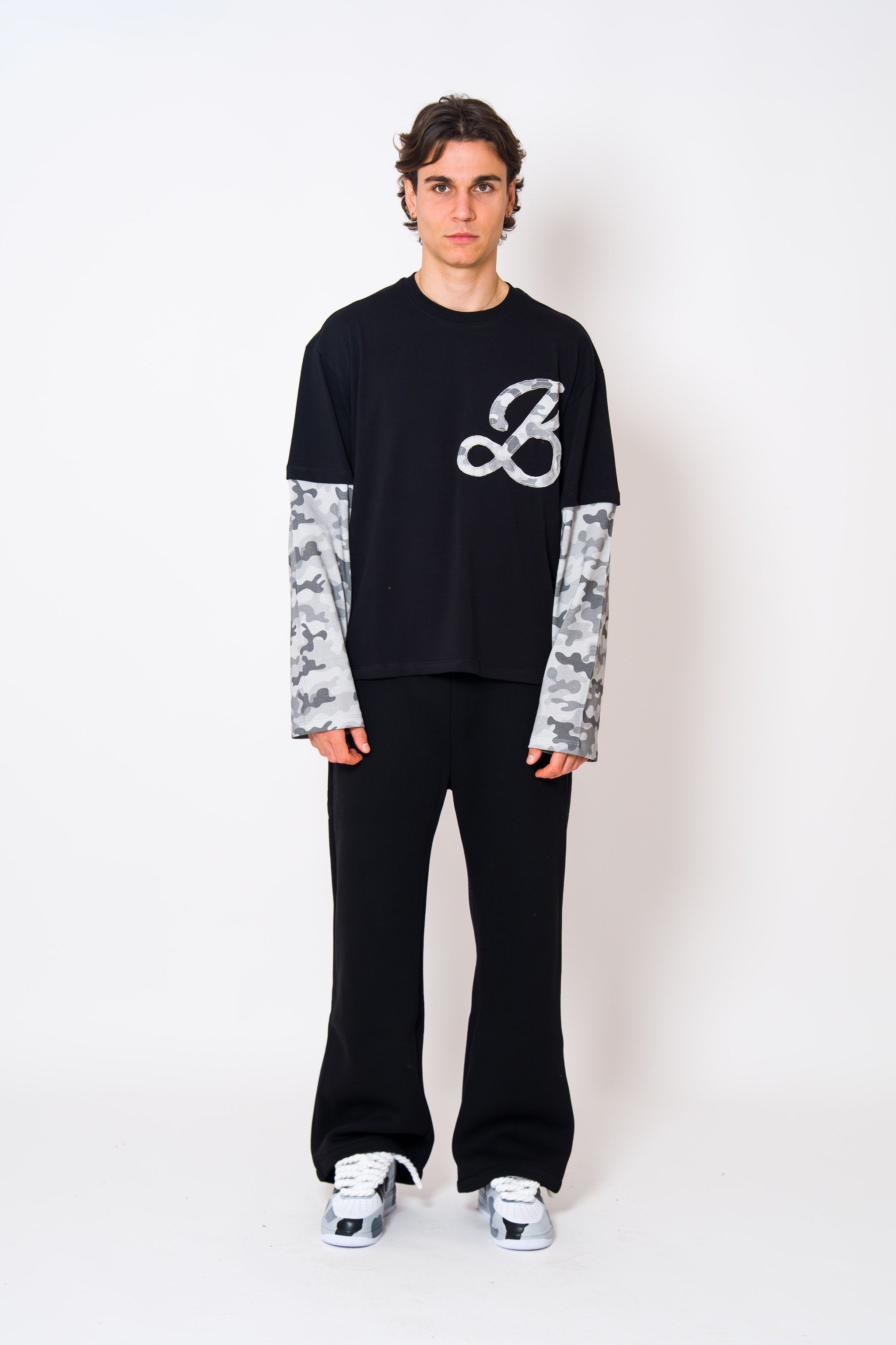 BABA Longsleeve Camo Grey - Black