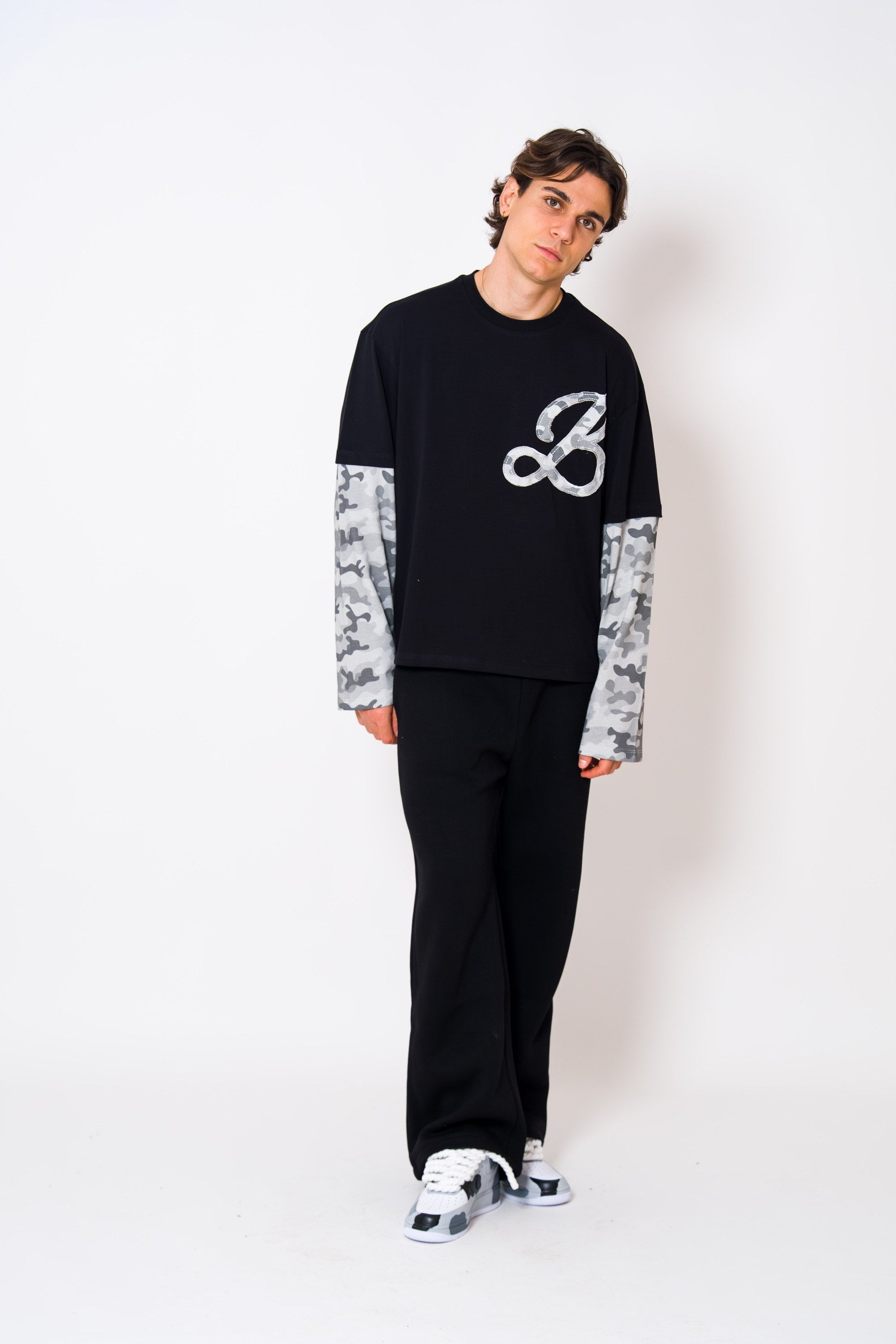 BABA Longsleeve Camo Grey - Black