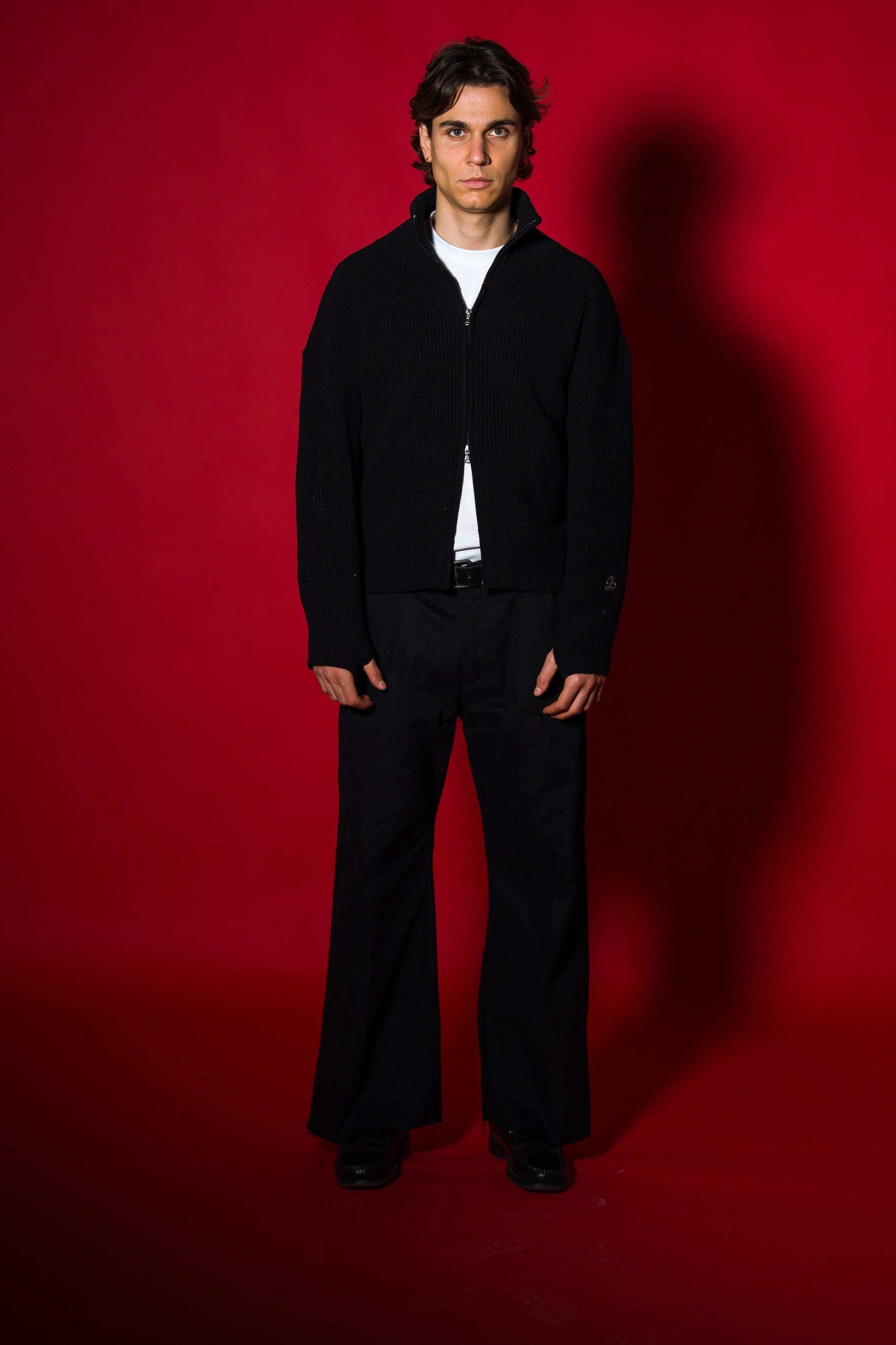 BABA Full Zip Sweater - Black