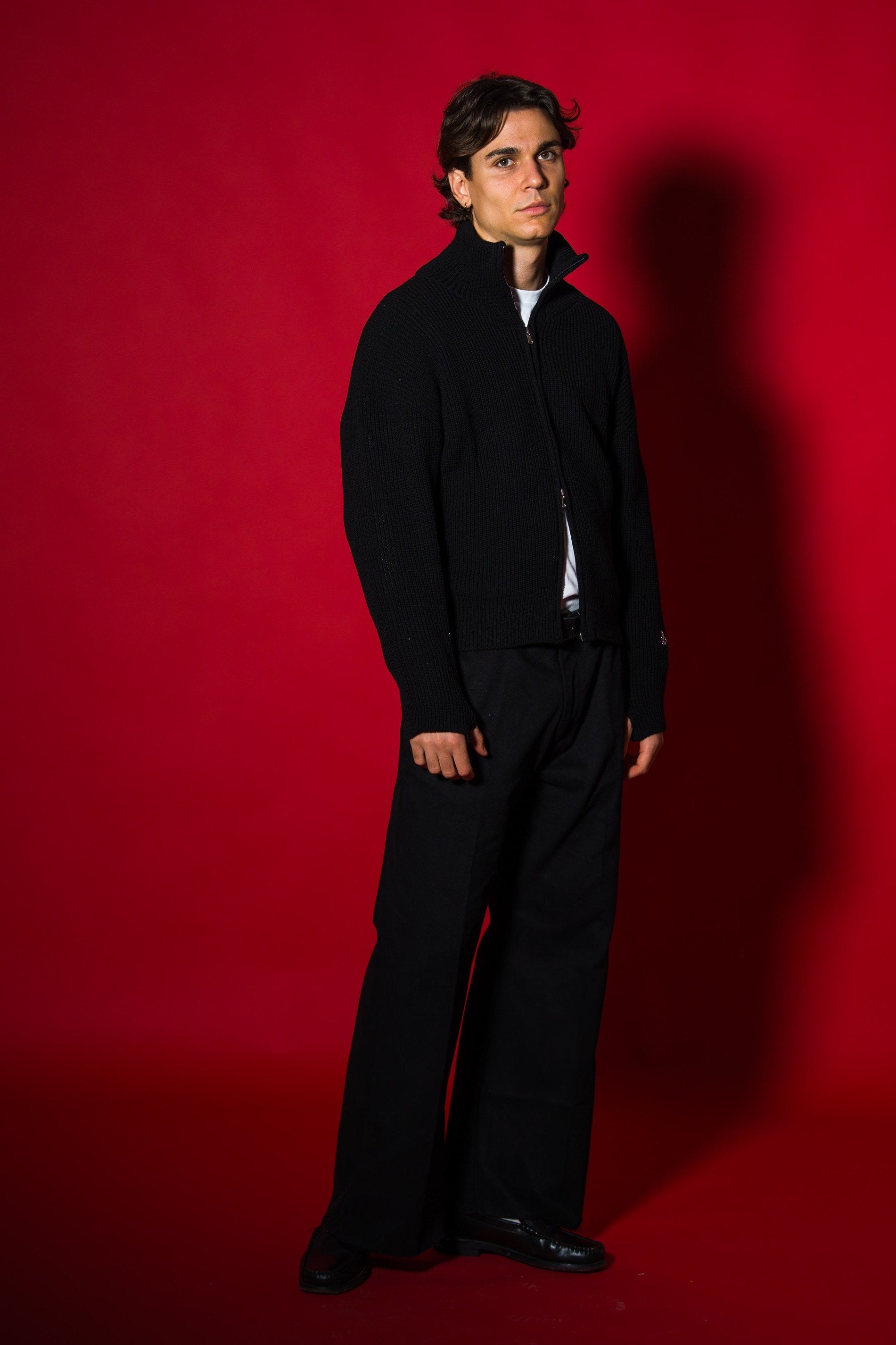 BABA Full Zip Sweater - Black