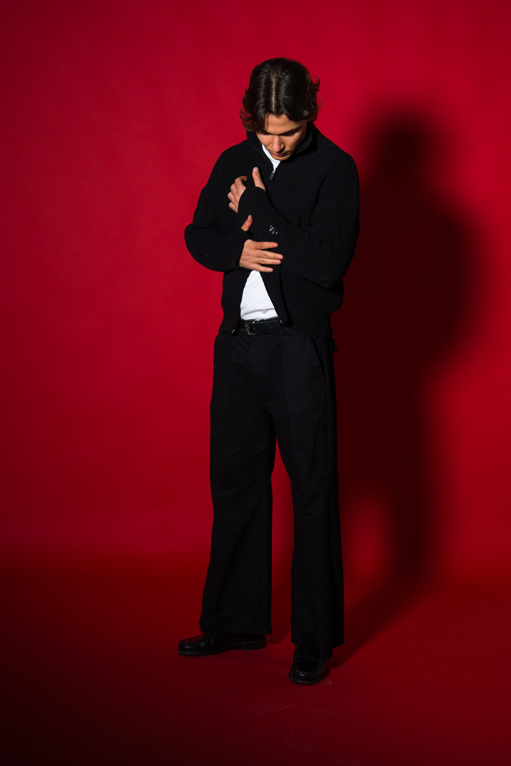 BABA Full Zip Sweater - Black