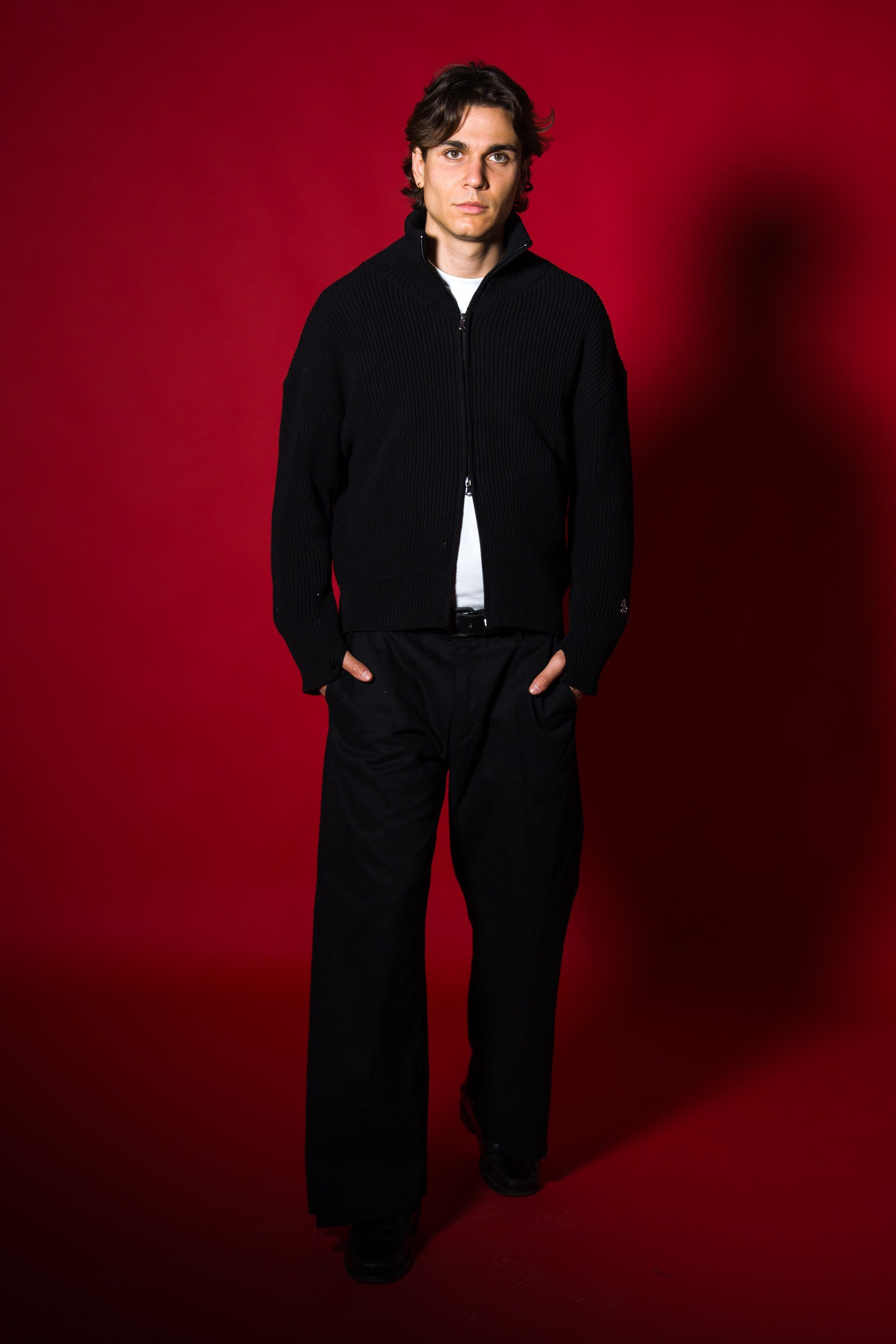 BABA Full Zip Sweater - Black