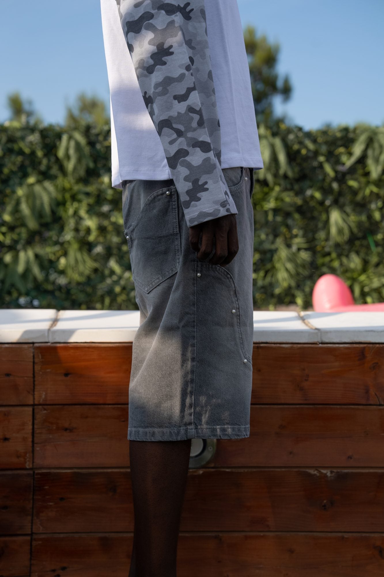 BABA Irregular Carpenter Pearls Denim - Grey