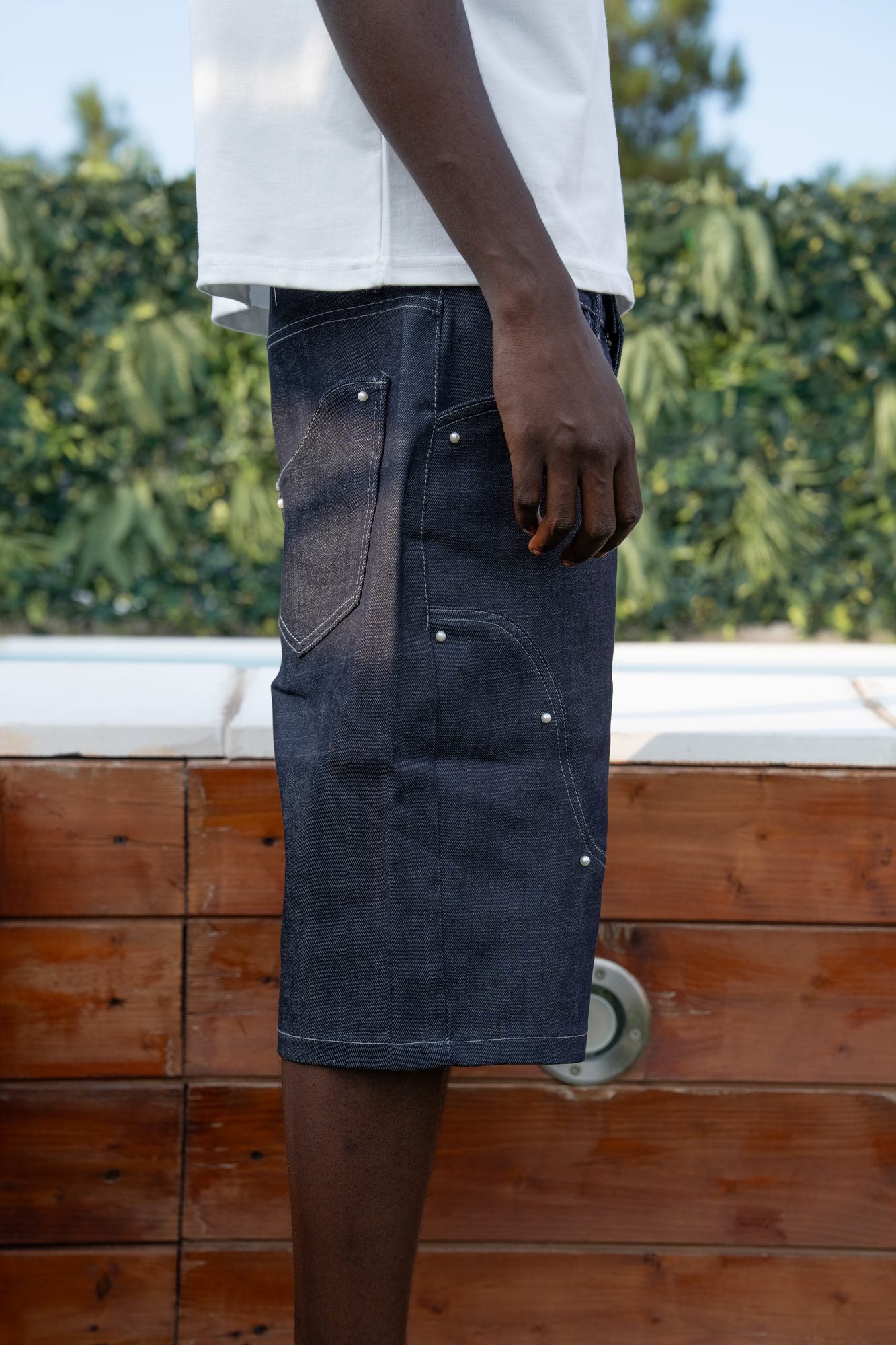 BABA Irregular Carpenter Pearls Denim - Raw Blue