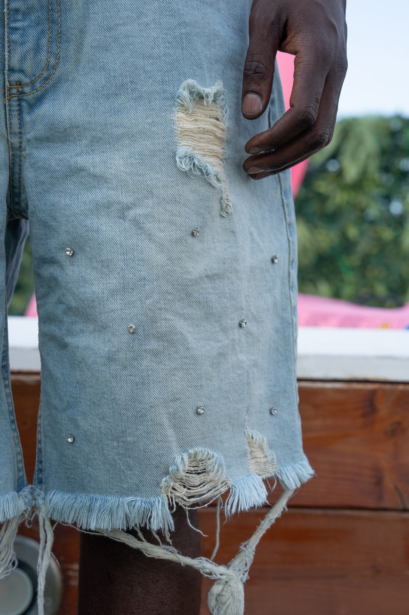 BABA Diamonds Denim Shorts - Classic Jeans