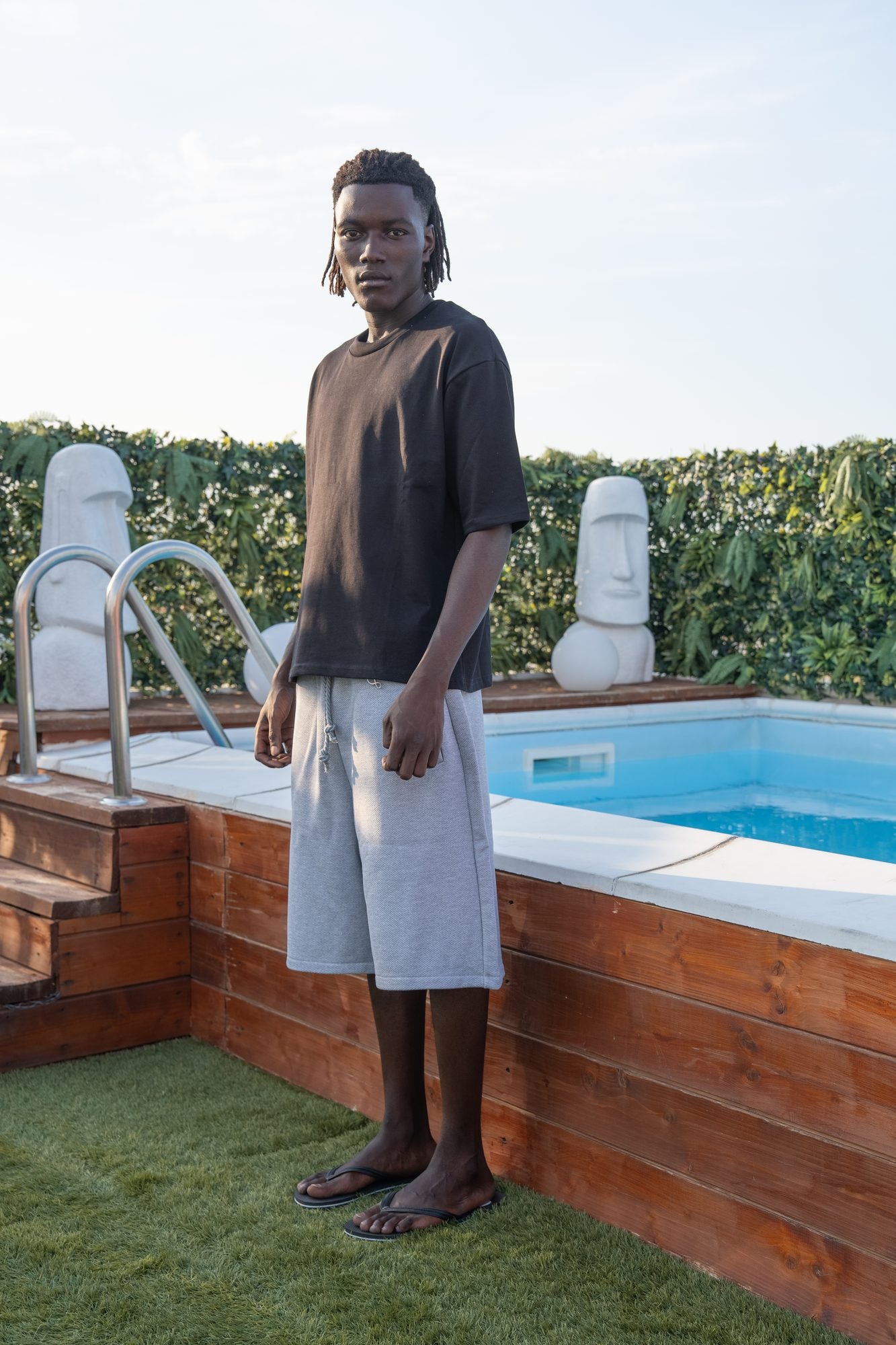 BABA Cotton Shorts - Light Grey