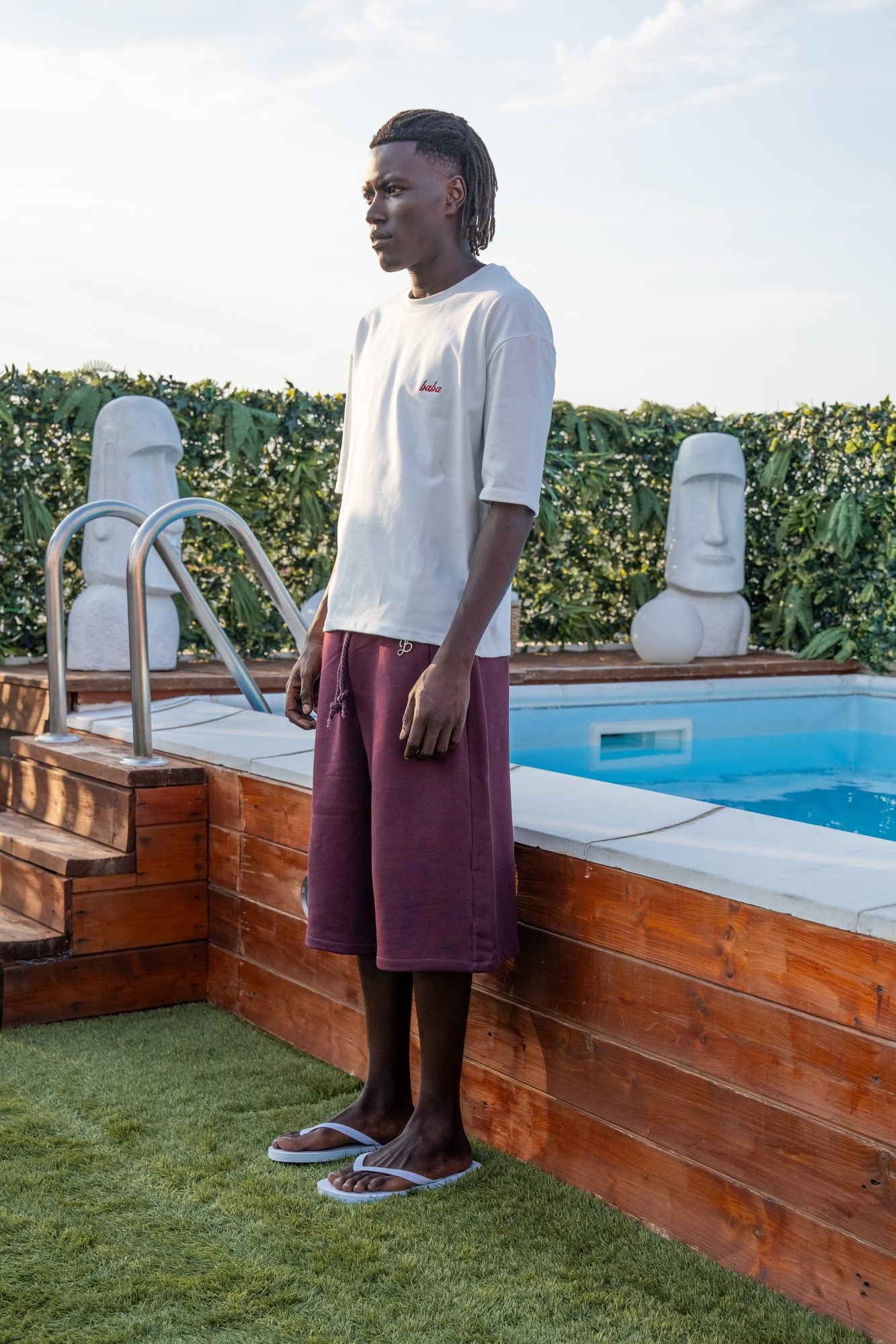 BABA Cotton Shorts - Bordeaux