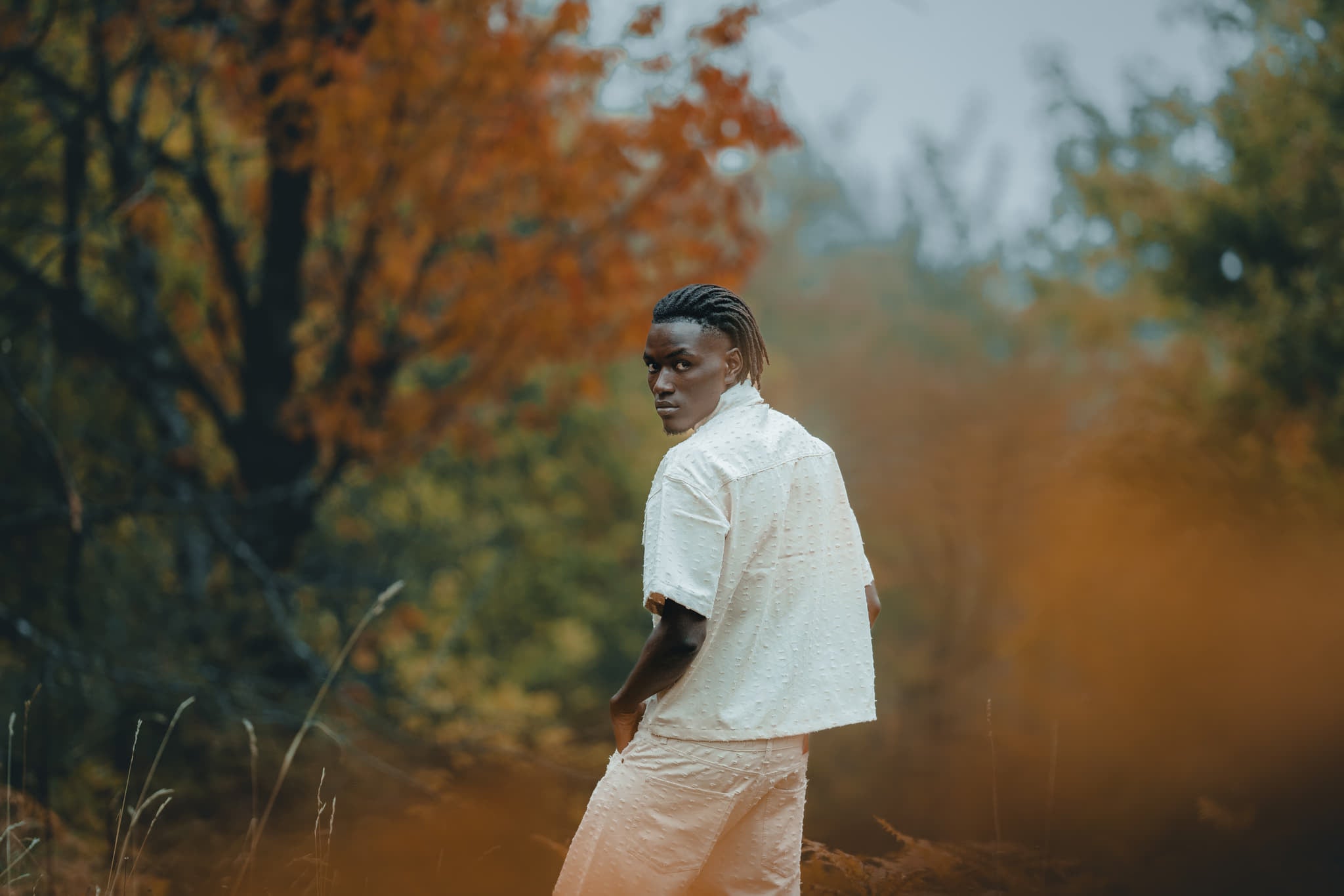 BABA Matching Set Denim Distressed - Beige