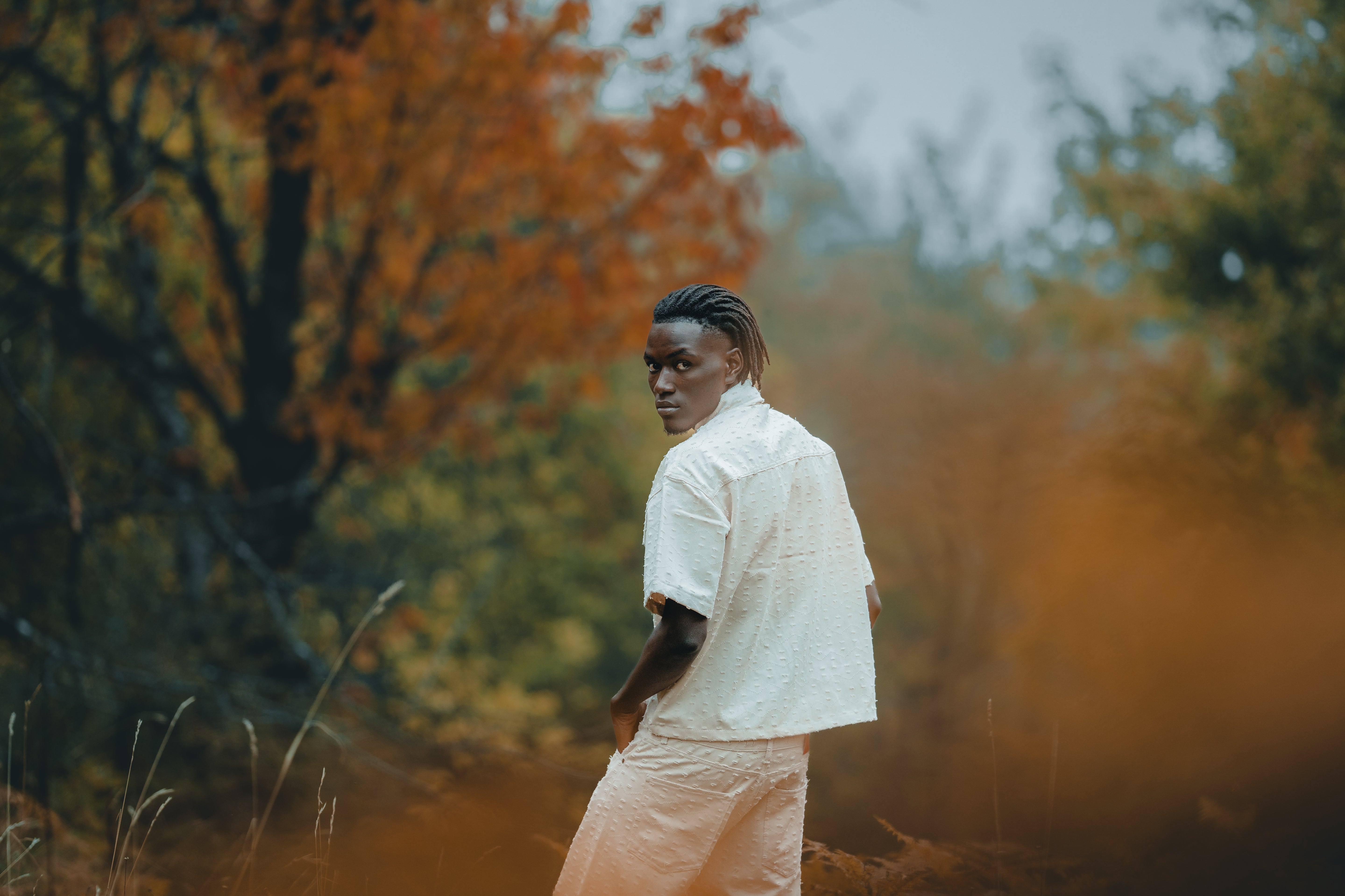 BABA Matching Set Denim Distressed - Beige